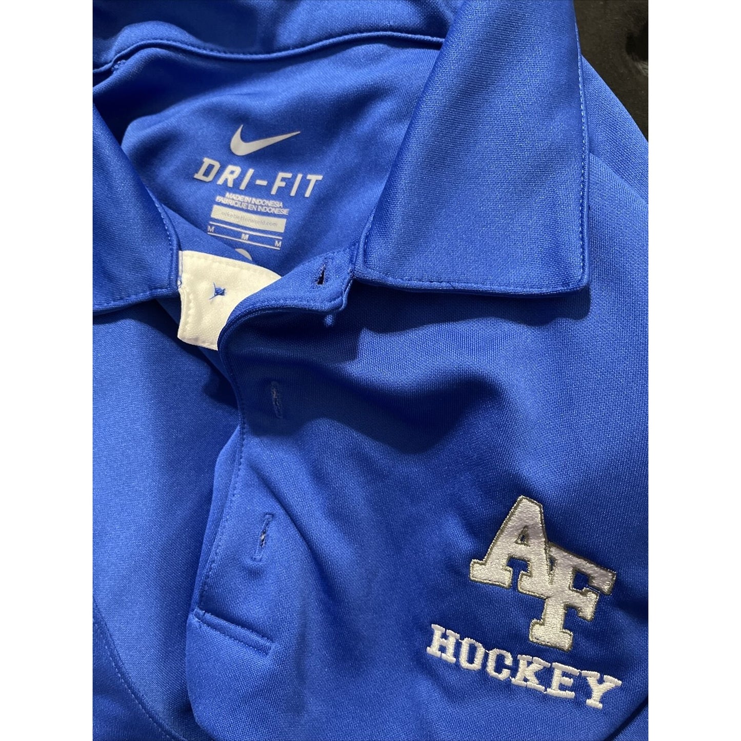 men’s air force falcons usafa academy nike dri fit medium hockey polo shirt