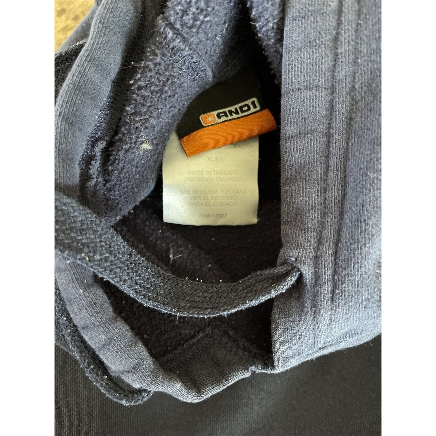 Men's AND1 XL blue pullover hoodie sweatshirt