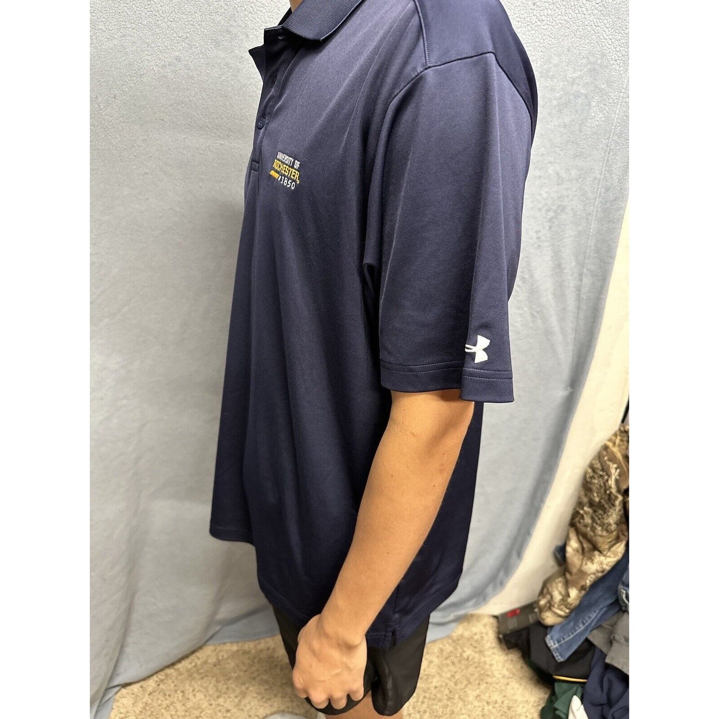 Men’s Dark blue XL Under Armour Loose Polo Shirt University Of Rochester 1850