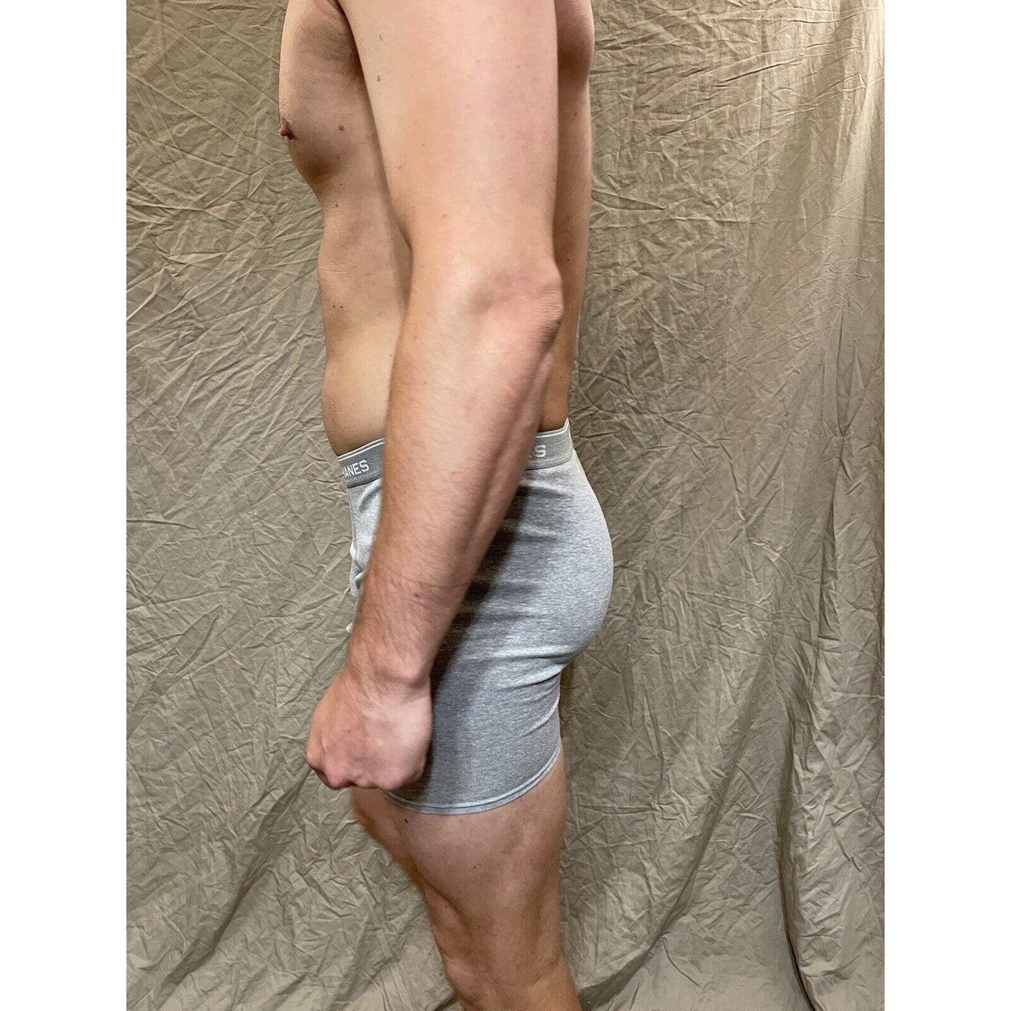 men's hanes gray boxer brief comfort flex medium