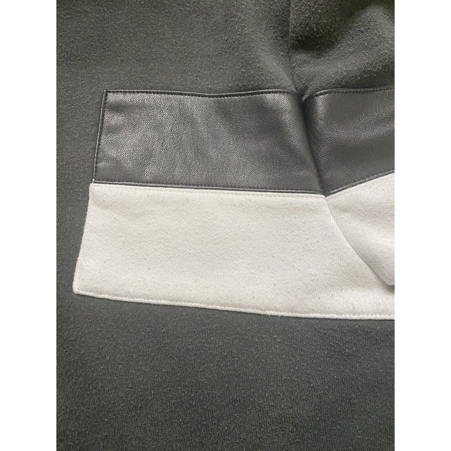 H&M Men’s Medium Stylish Gray Pullover w/ Black and White Faux Leather Band