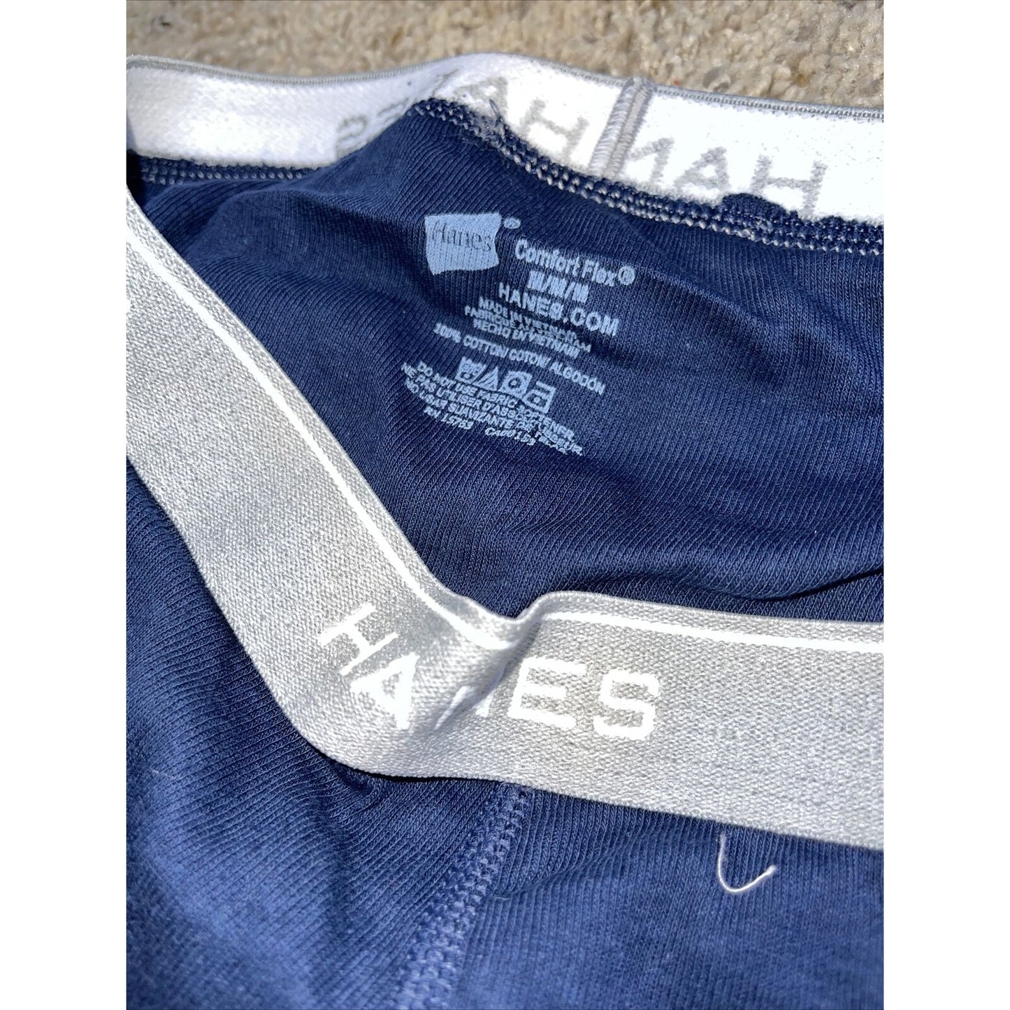 men's Medium hanes Dark blue boxer brief Comfort Flex