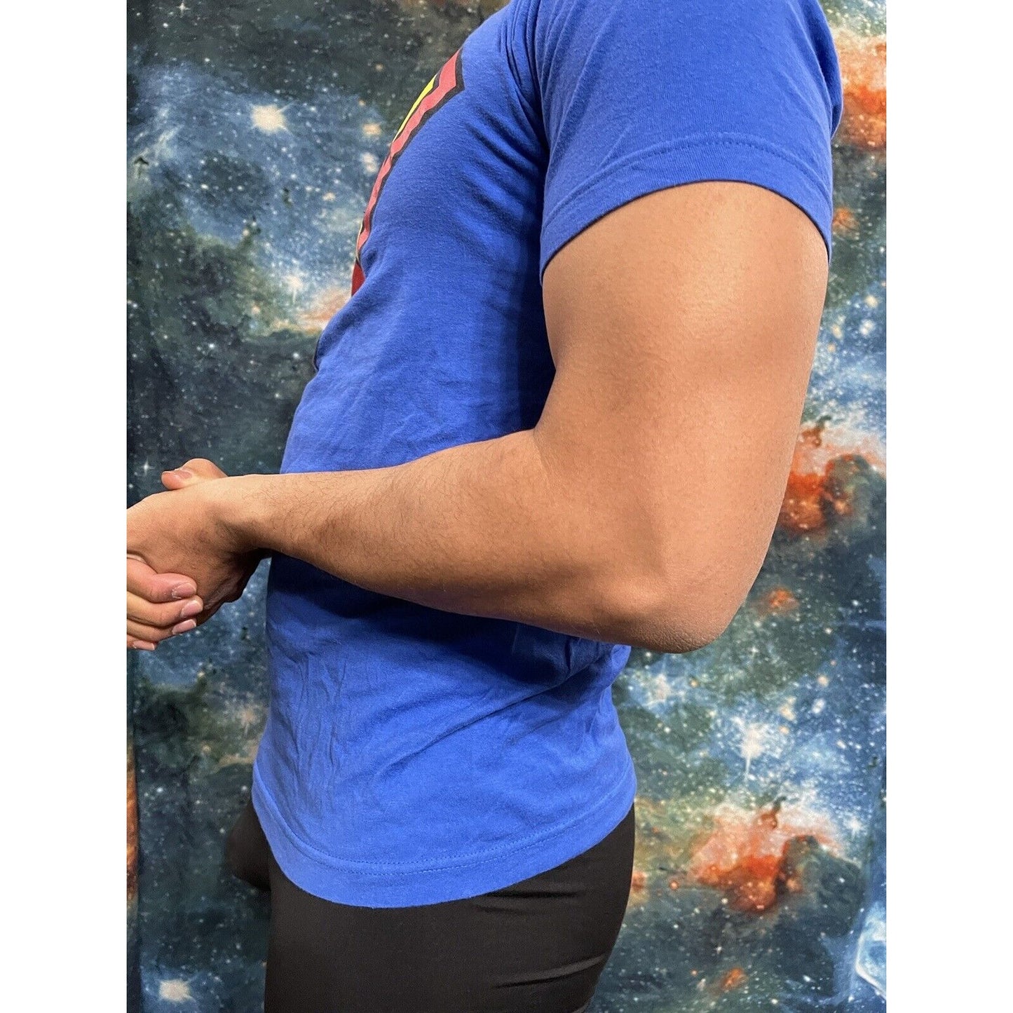 Men’s Medium Blue Superman Logo T Shirt Short Sleeve