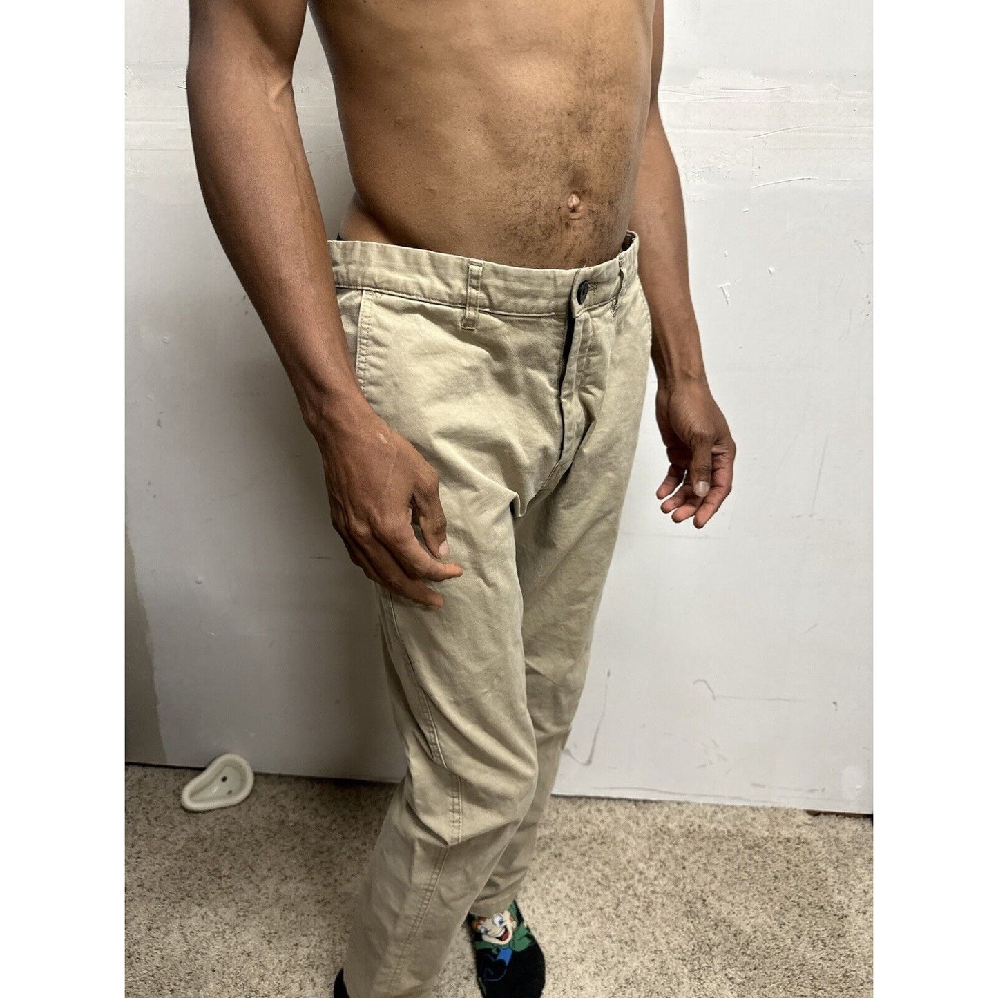 Men’s Khaki 34 H&M Skinny Fit Stretch Pants