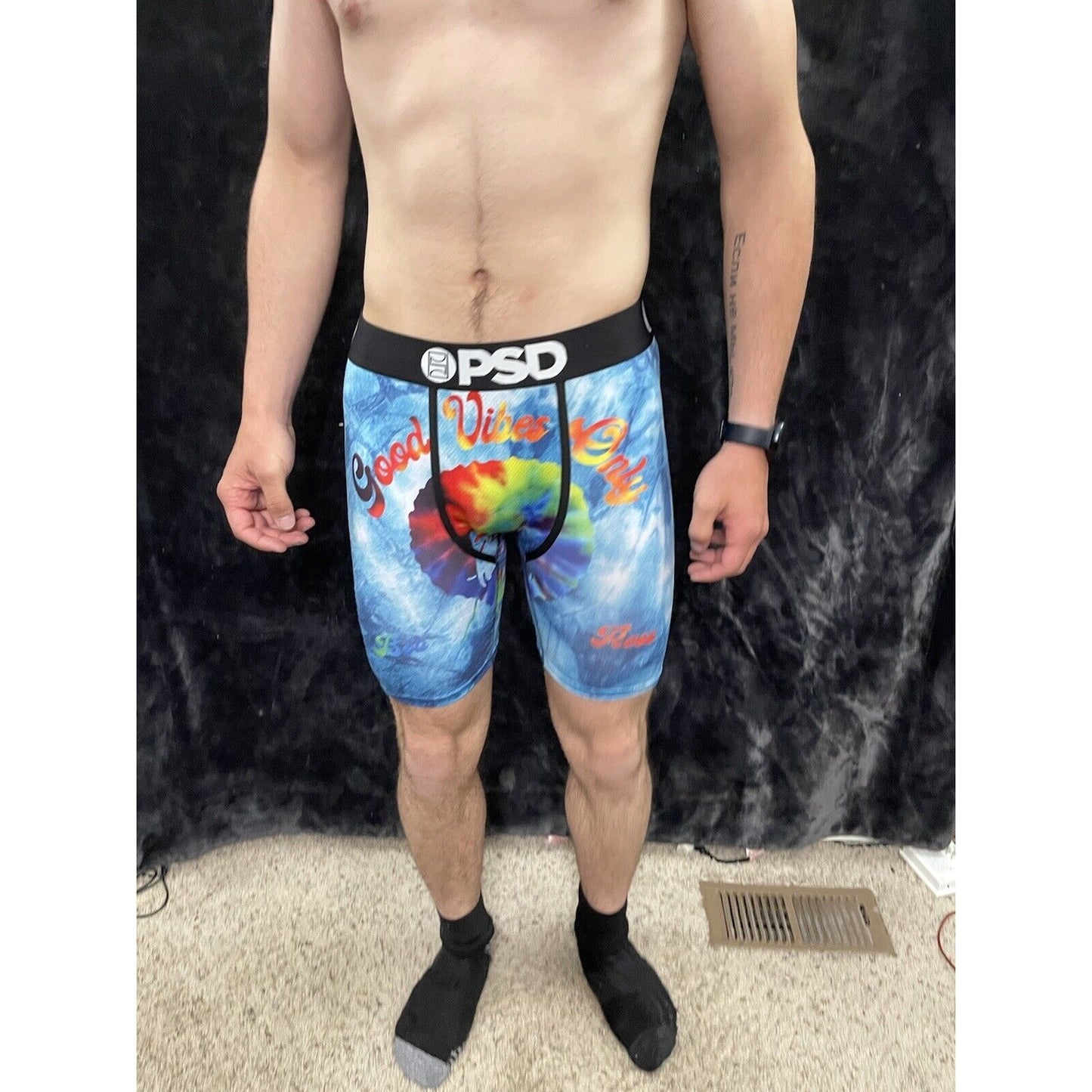 Men’s PSD Medium Good Vibes Only Boxer Briefs Multicolor Bob Ross