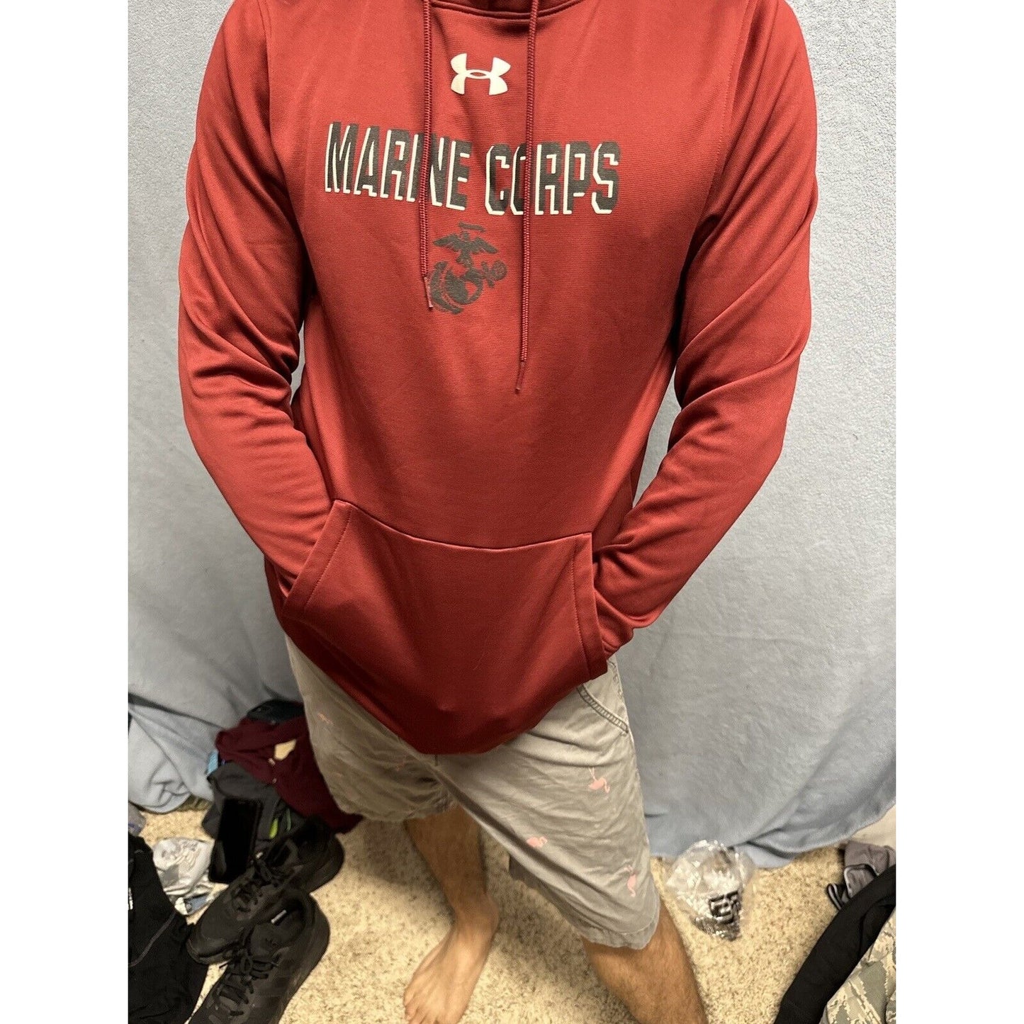 Men’s Maroon Pullover Hoodie Marine Corps Small Under Armour