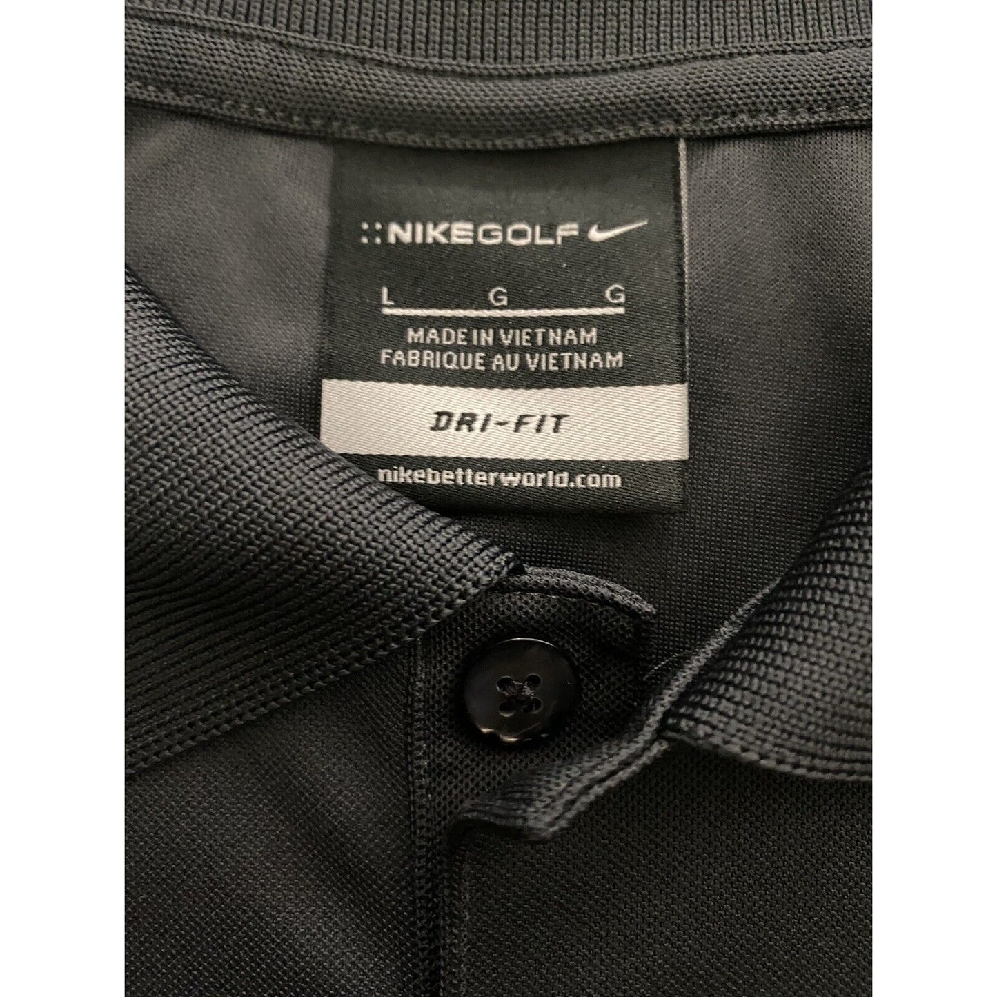 Nike Golf Dri-fit Stay Army Black Men’s Large Polyester Polo Shirt