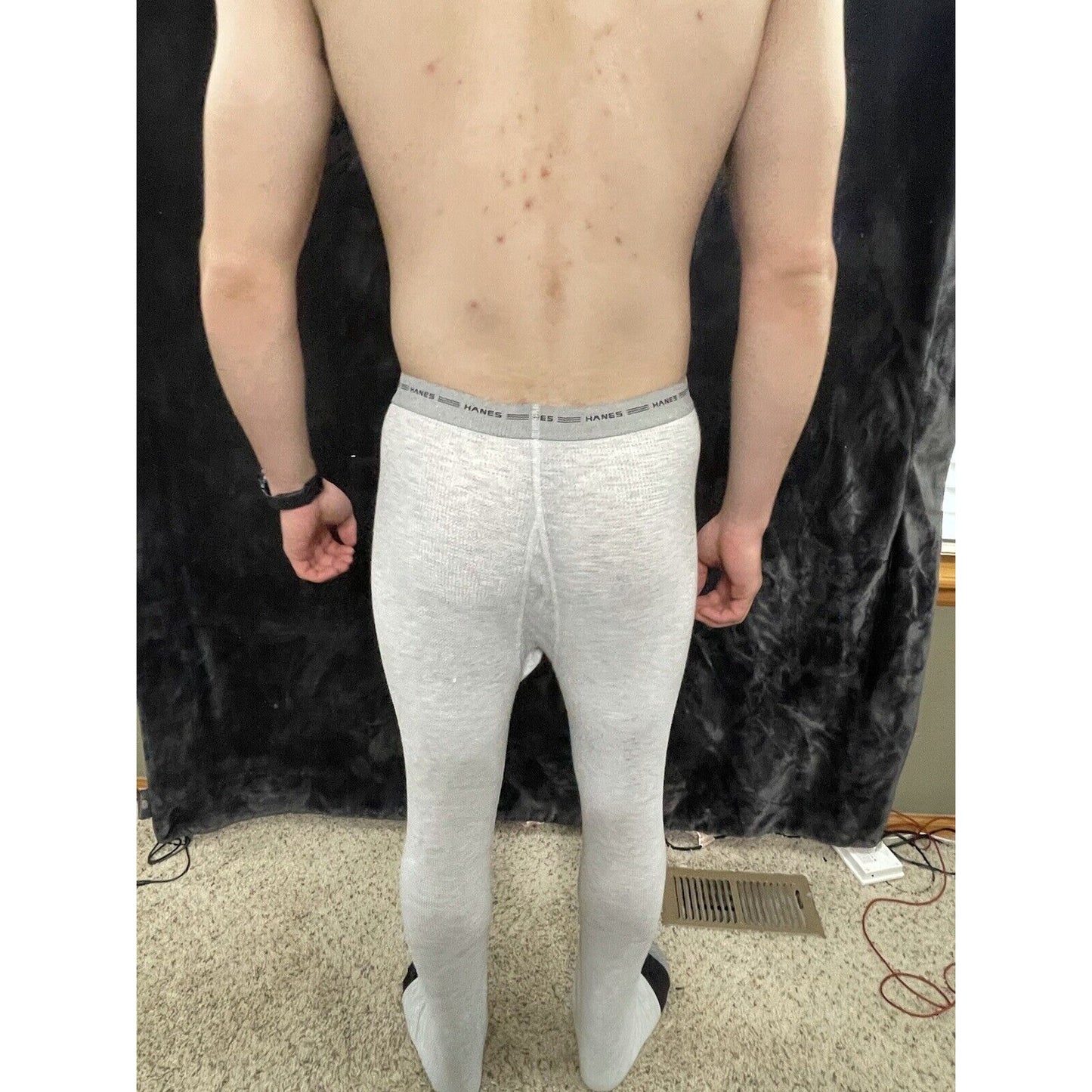 Men’s Hanes Medium Gray Thermal Bottoms