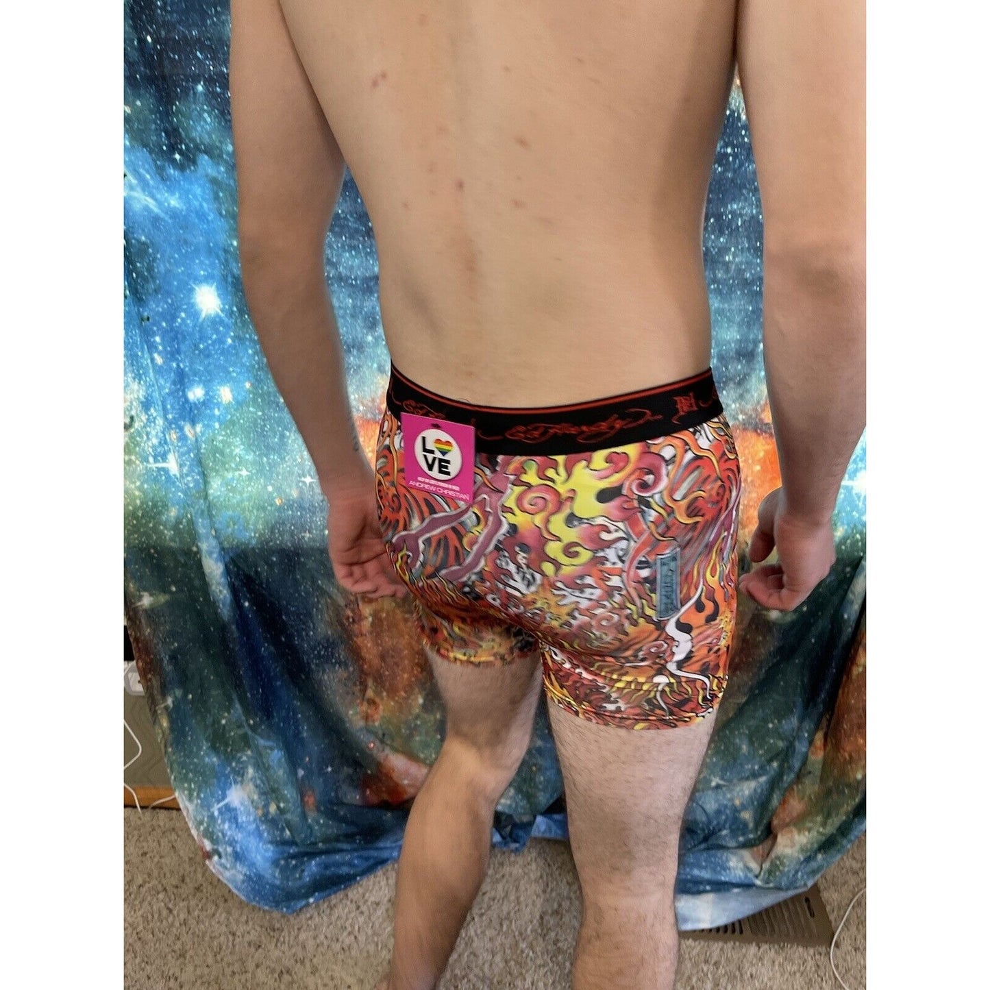 men's ed hardy compression shorts small flames New And Unworn