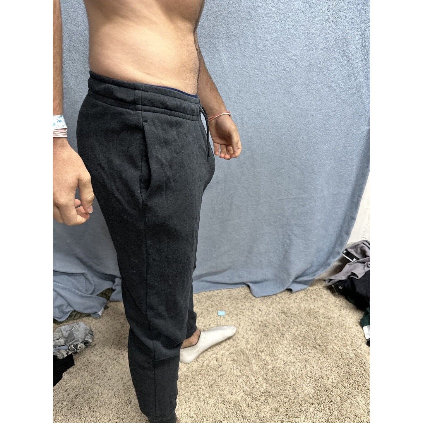 Men’s Small Nike Black Cotton Poly Sweat Pants With Pockets