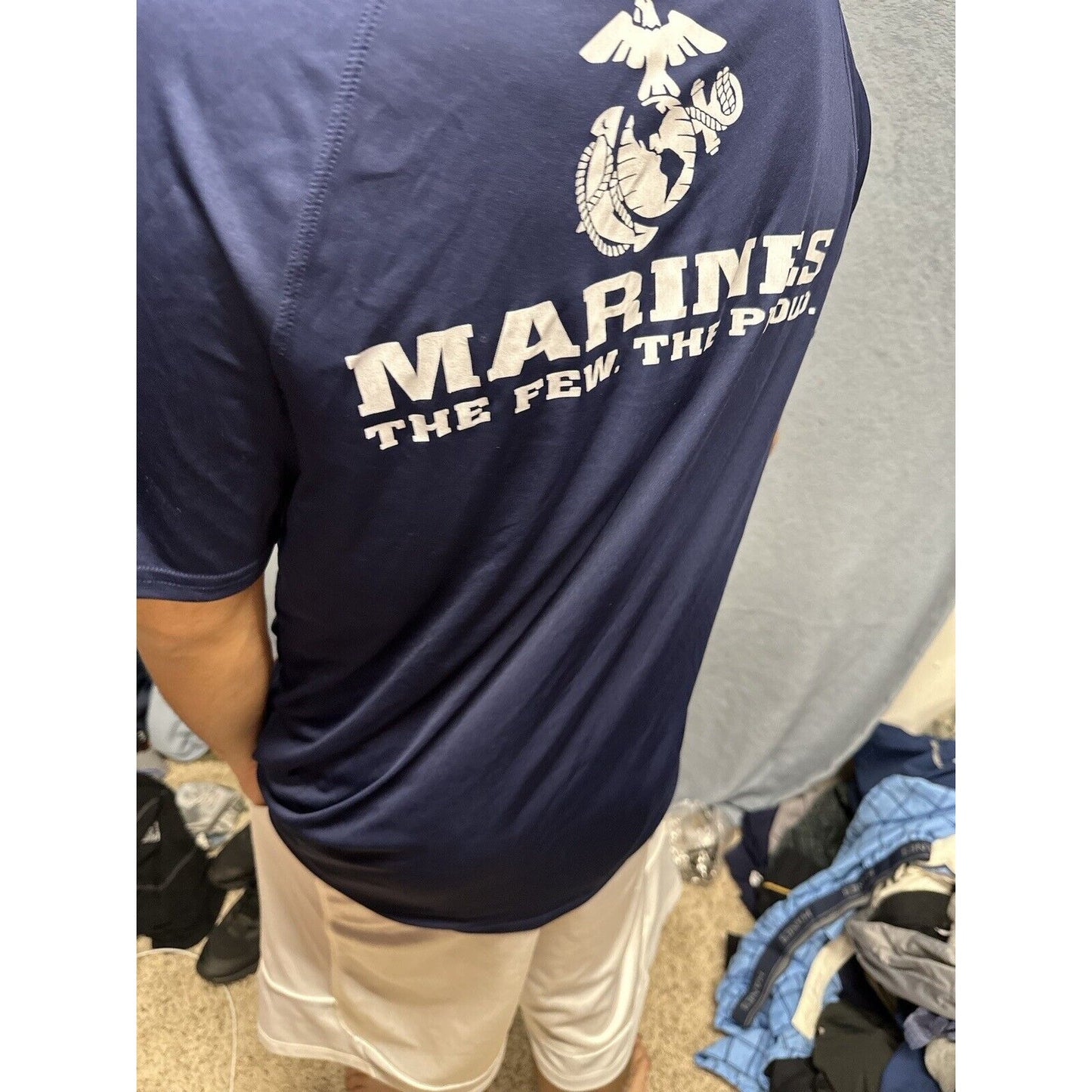 Men’s Athletic Dark Blue Large Marines Compression Tshirt