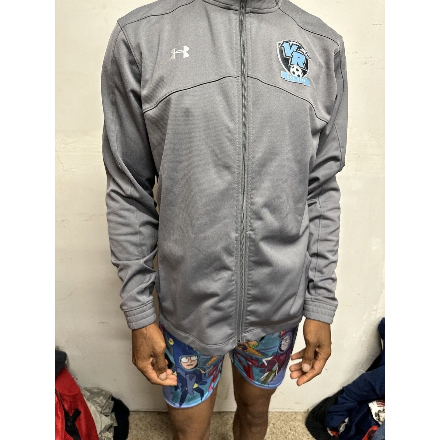 Men’s Gray Under Armour Large Visit Ridge High School Soccer Full Zip Jacket