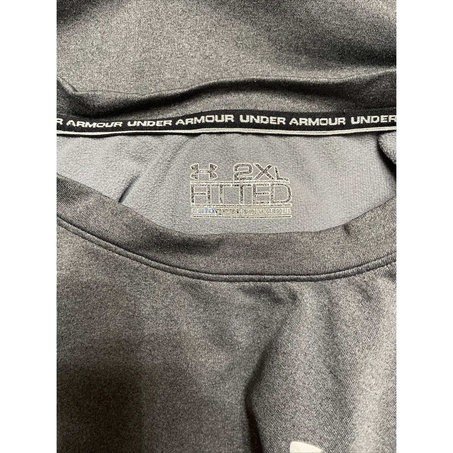 Men's Gray Under Armour 2XL fitted long sleeve pullover shirt