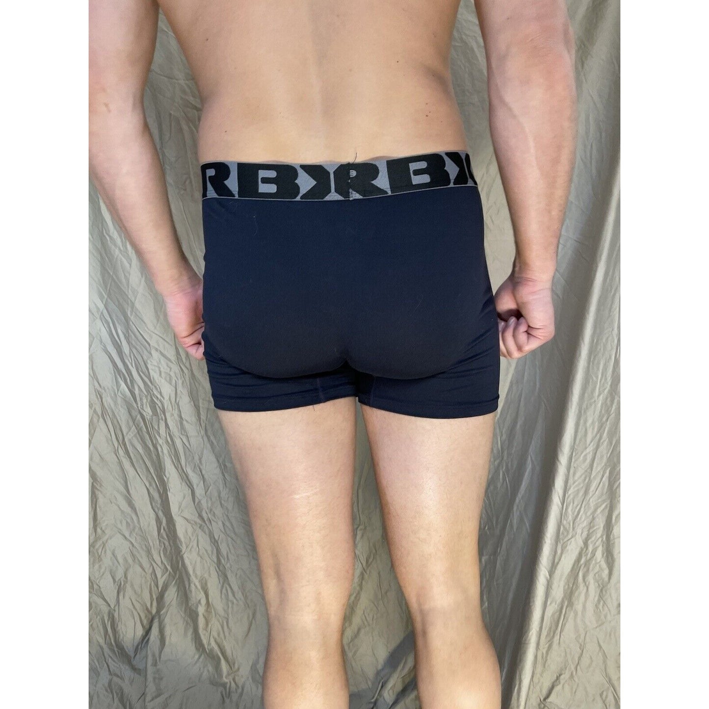 men's navy blue rbx large compression boxer briefs