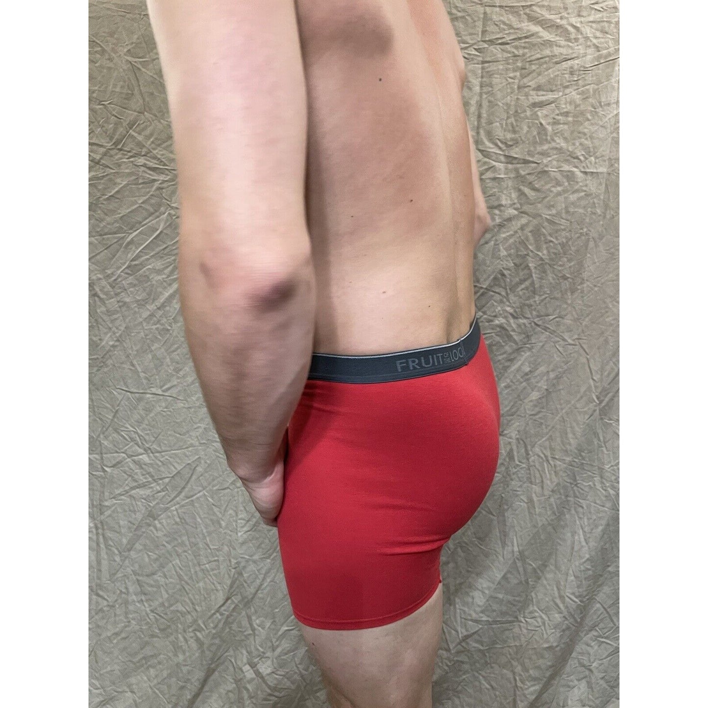 men's red fruit of the loom cotton boxer brief Small