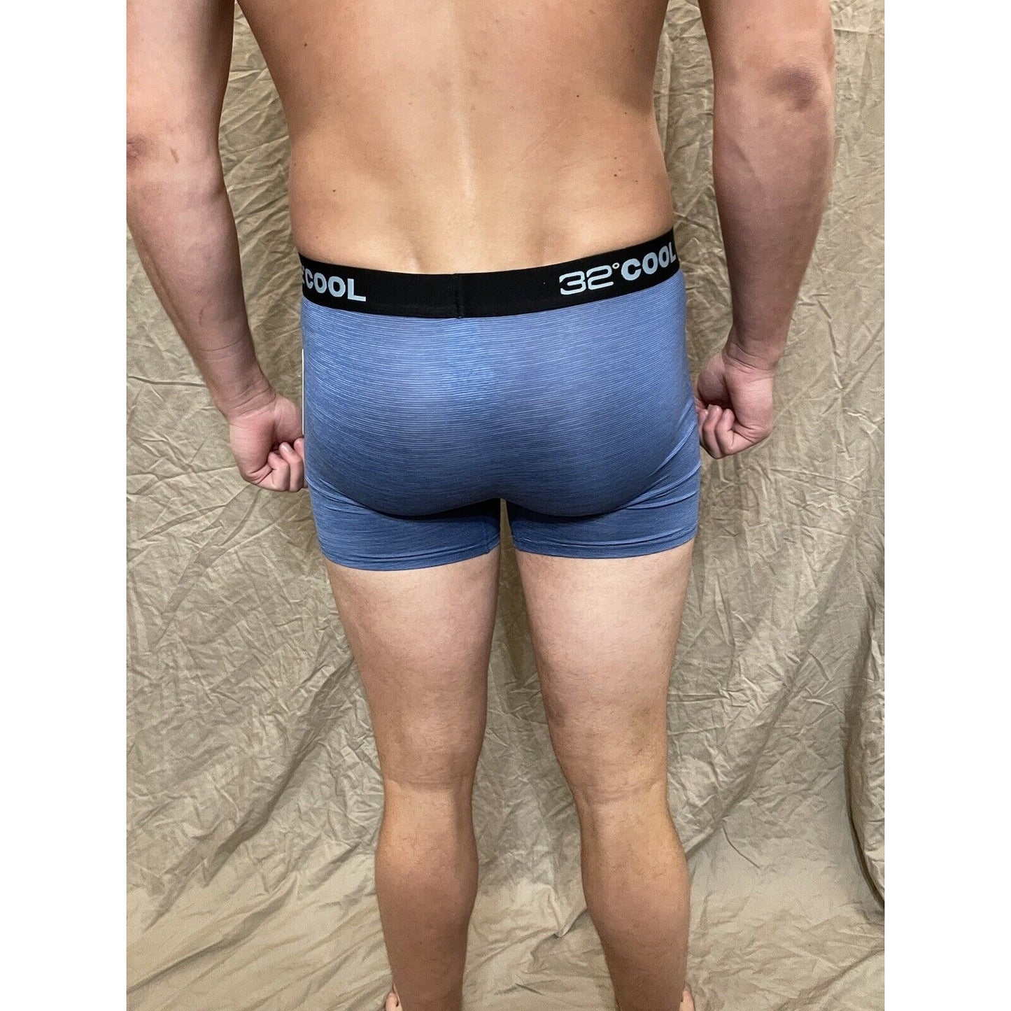 men's Denim Blue Matrix 32 degrees cool compression boxer brief Extra Large