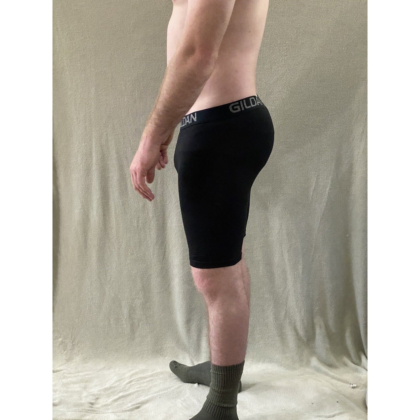 Gildan Men’s Medium (32-34) Black Cotton-spandex Boxer Briefs Underwear