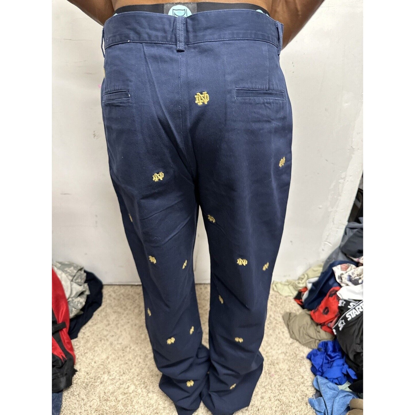 Men’s Notre Dame Size 32 Campus Chinos Pants Navy Blue
