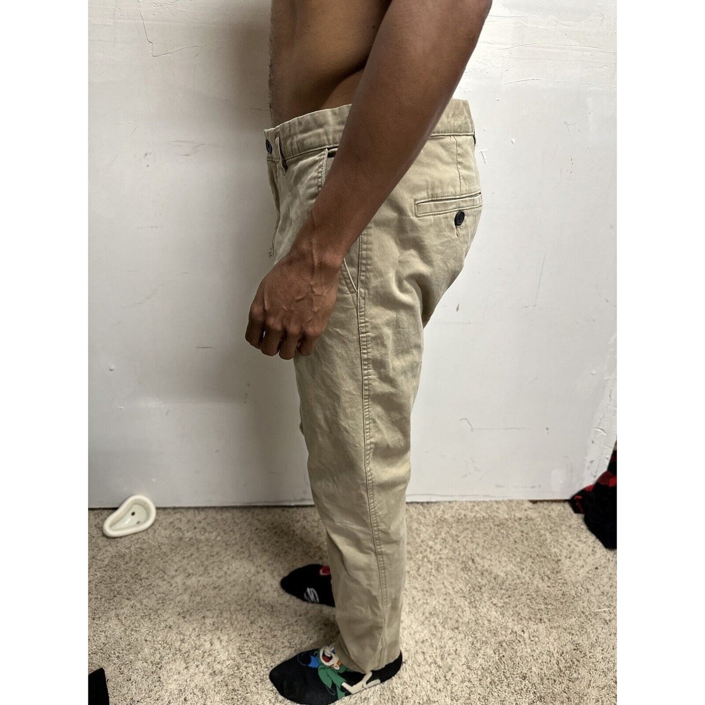 Men’s Khaki 34 H&M Skinny Fit Stretch Pants