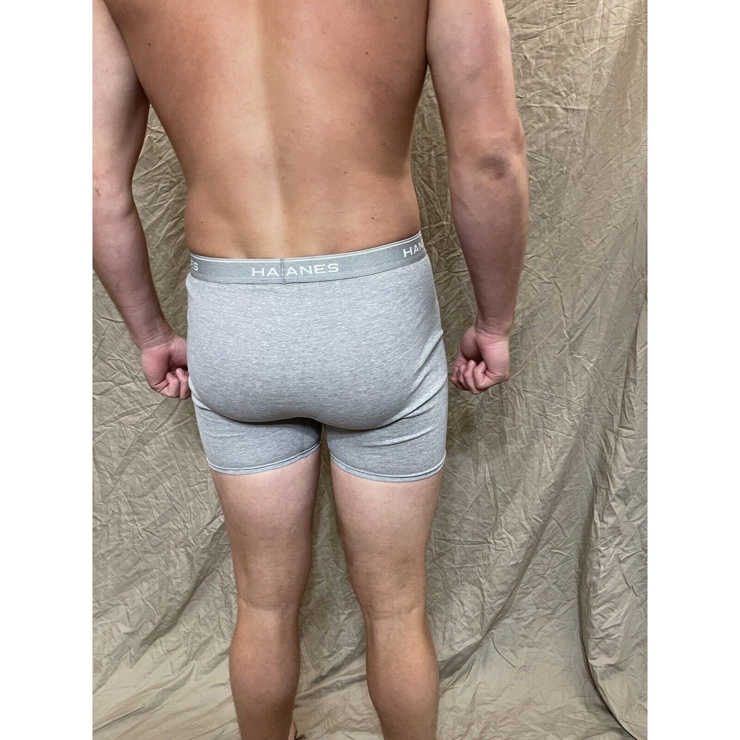 men's hanes gray boxer brief comfort flex medium