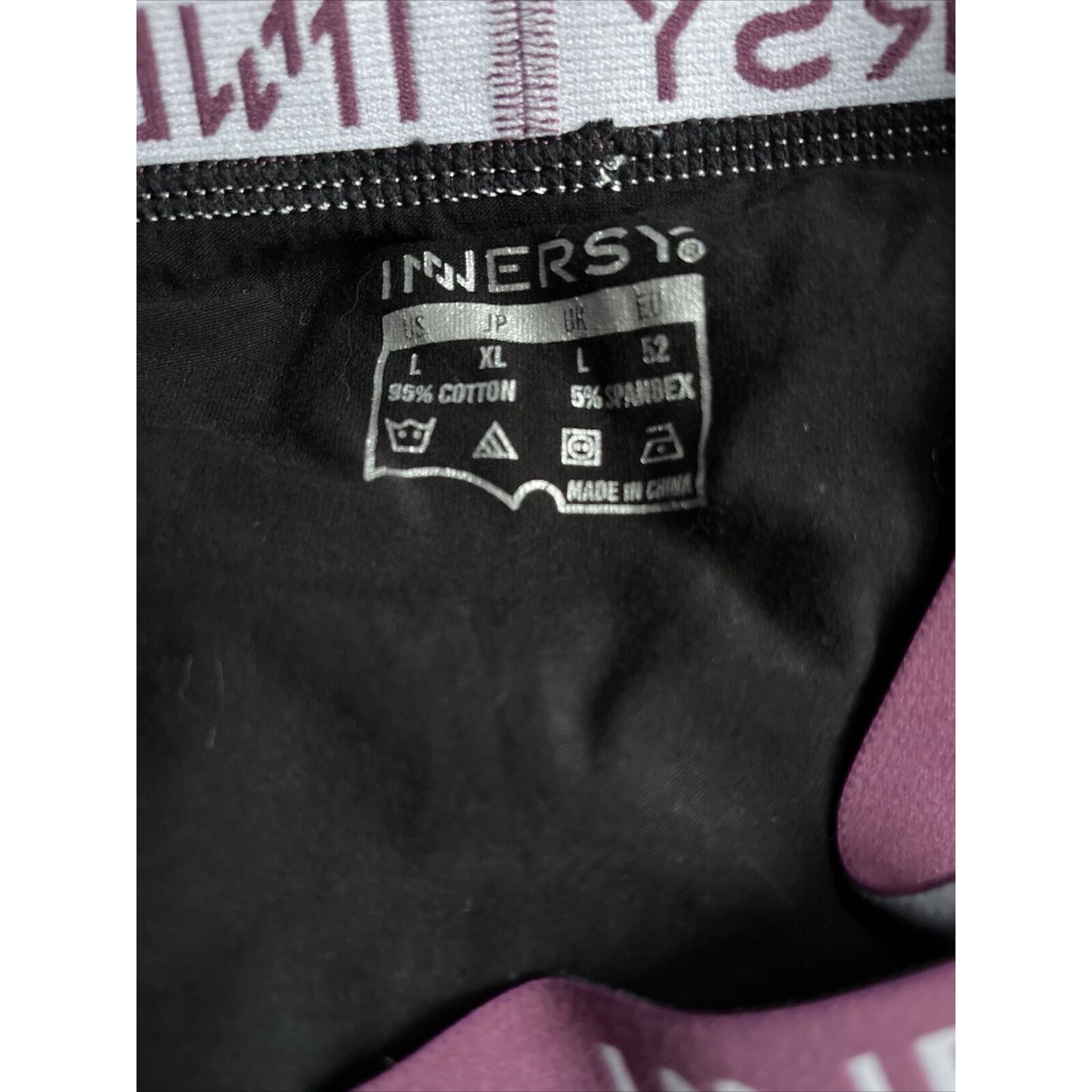 Inersy Weekly Men's black boxer briefs Purple band New And Unworn Large