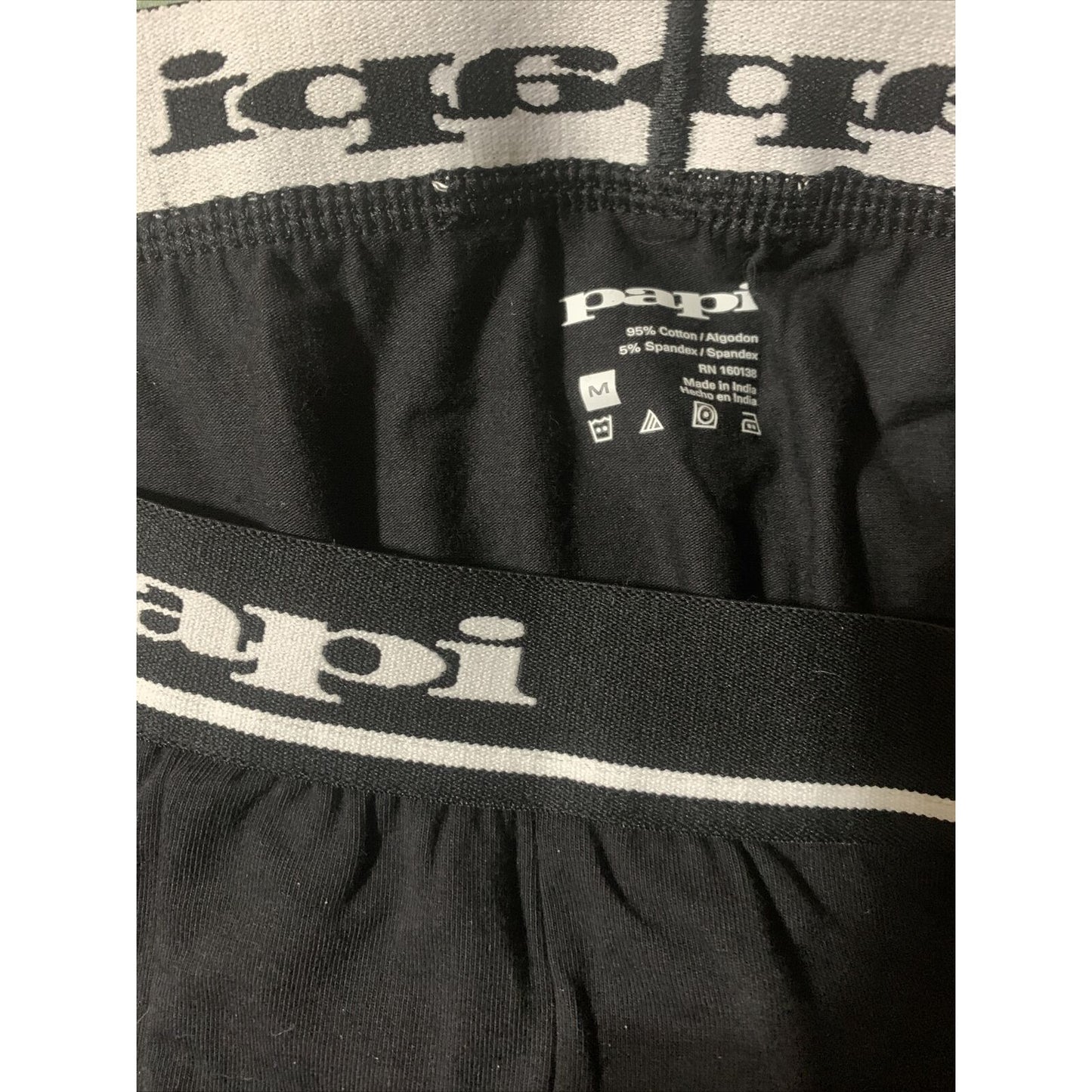 Men’s Papi Medium Boxer Briefs Black 5% Spandex