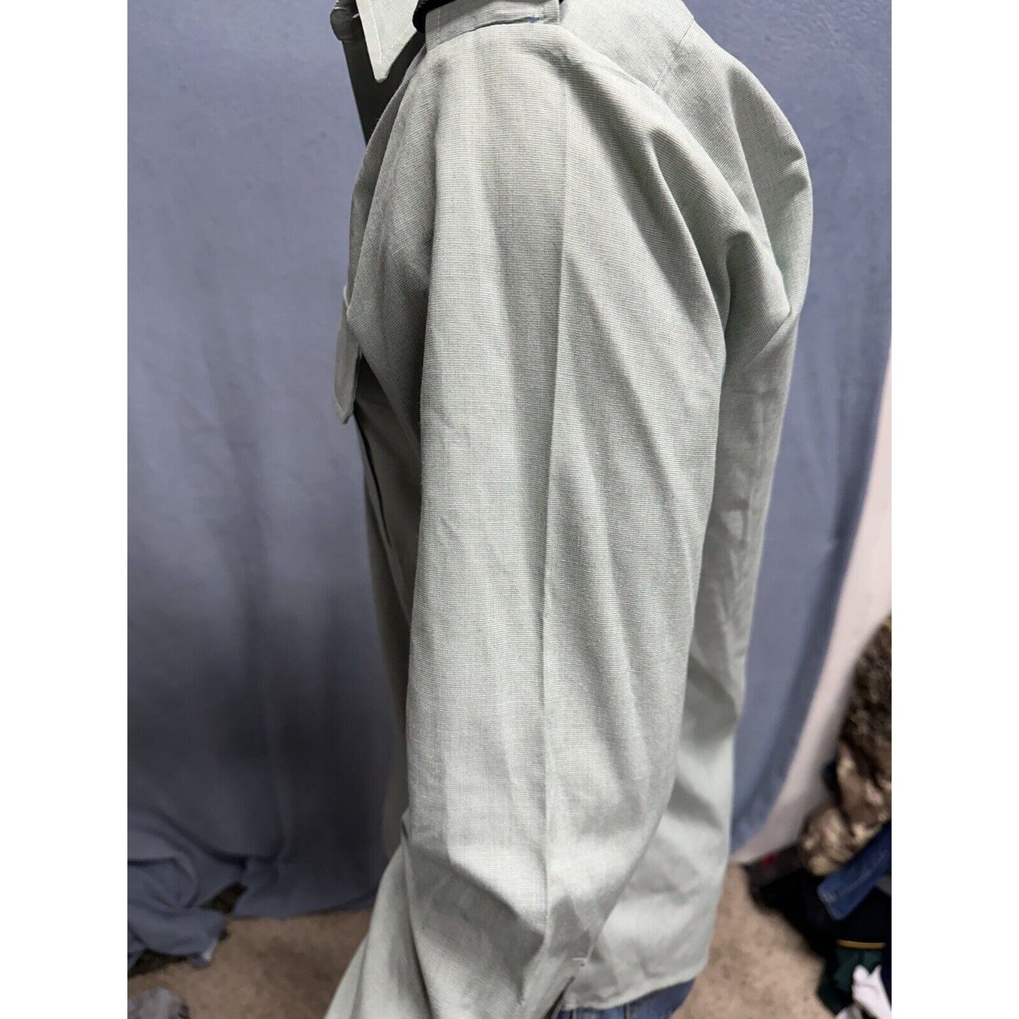 Men’s Army Green DSCP 14.5 X 30/31 Long Sleeve Button Up Uniform Dress Shirt