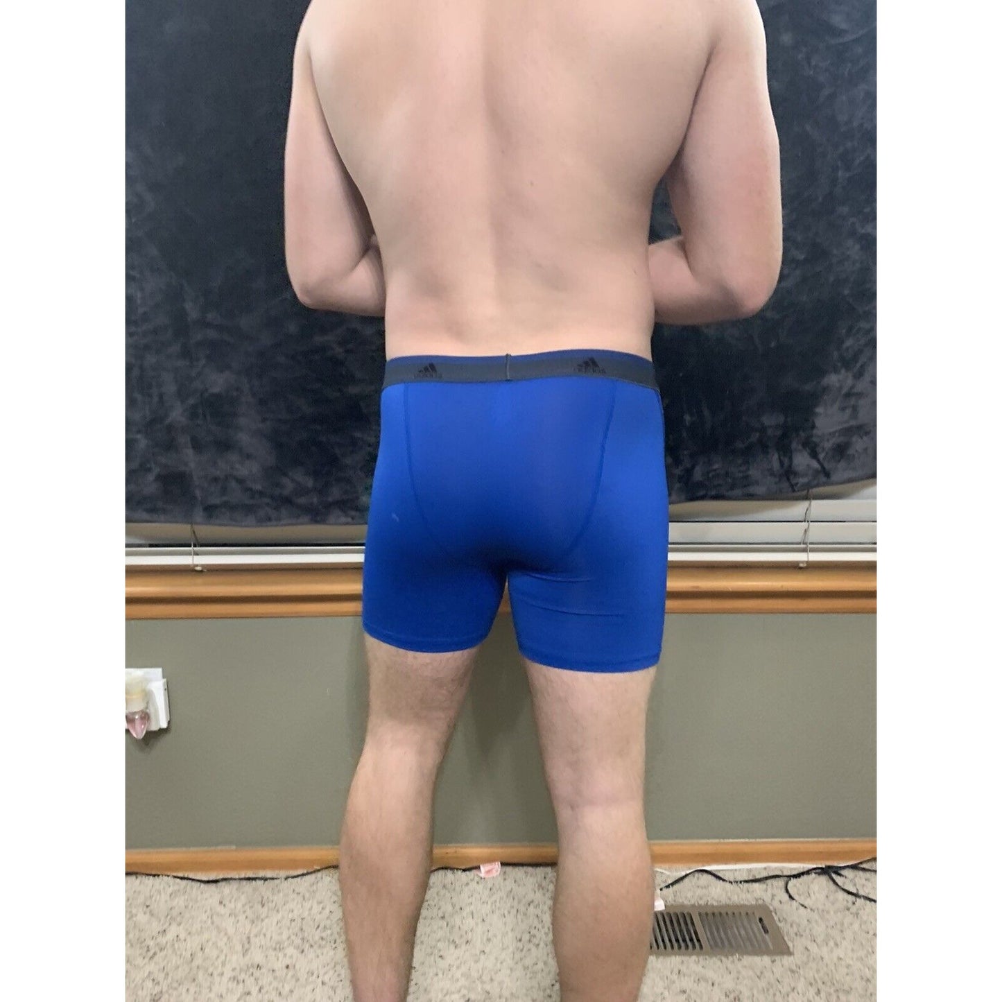 Men’s Adidas 9% Spandex Compression Shorts Royal Blue XL