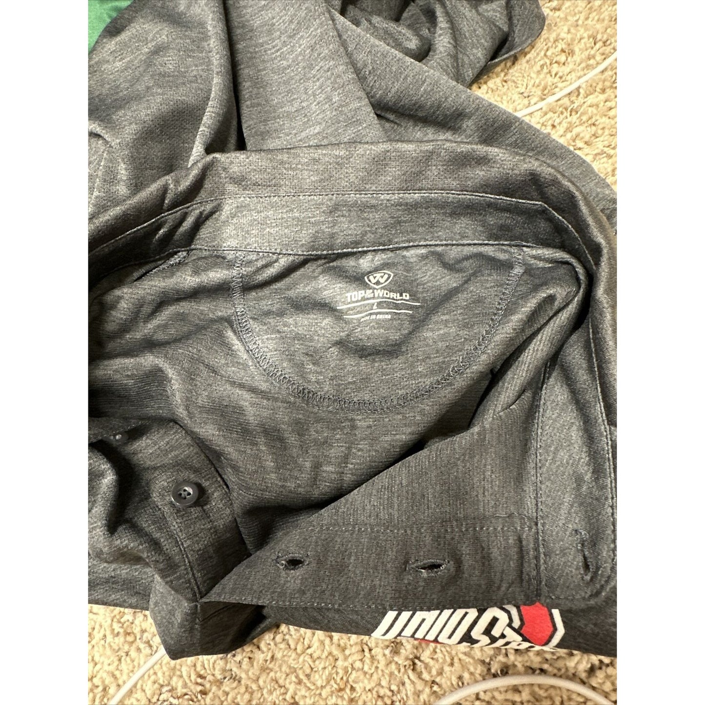Men’s Gray Top Of The World Ohio State Polo Shirt Large