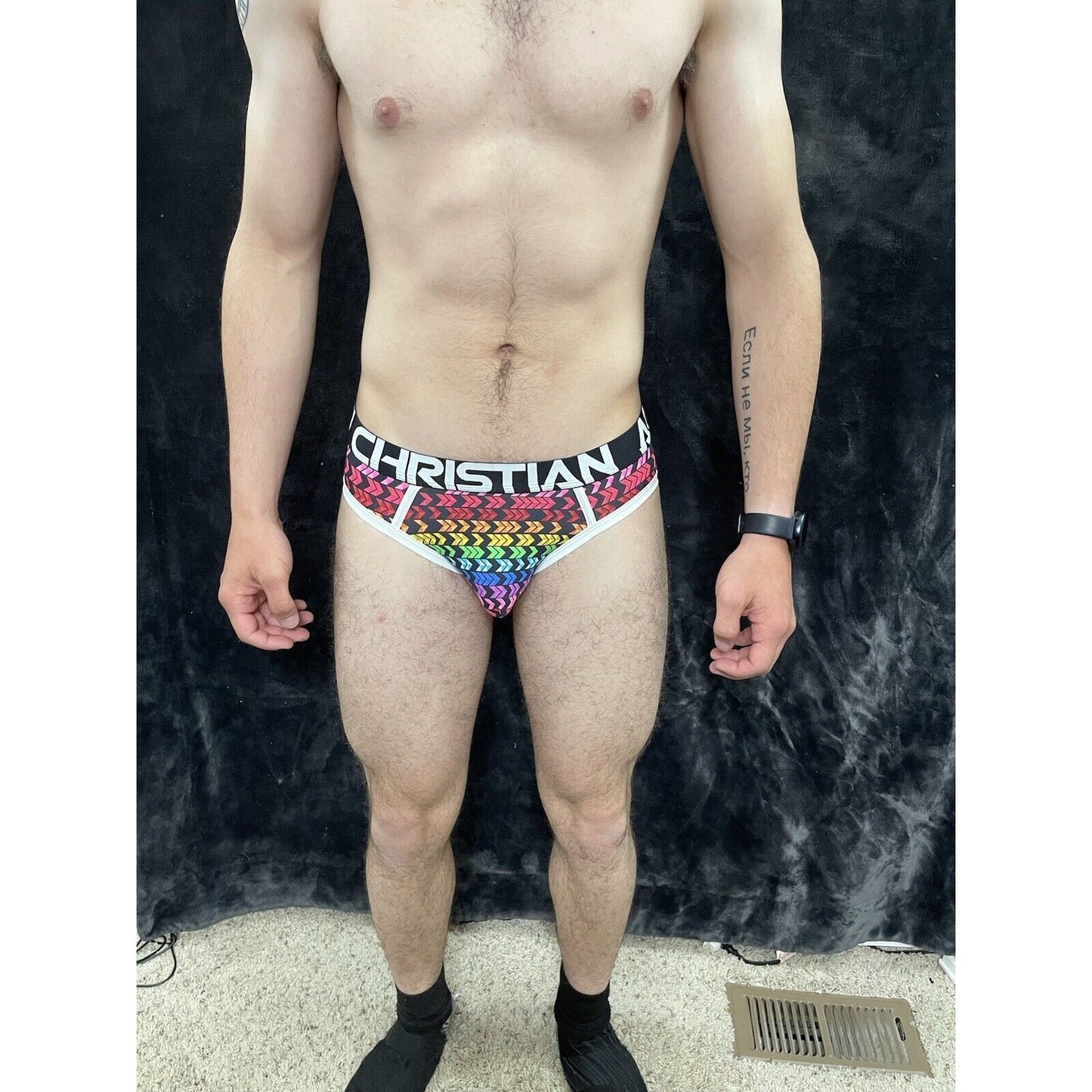 Andrew Christian Pride Arrows Brief w/ Almost Naked Mens Medium