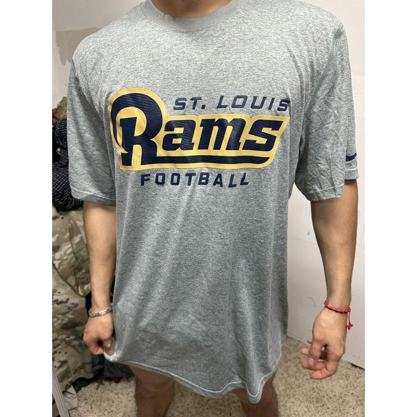 Men’s Gray NFL On Field XL Nike Dri Fit St Louis Rams Football Shirt