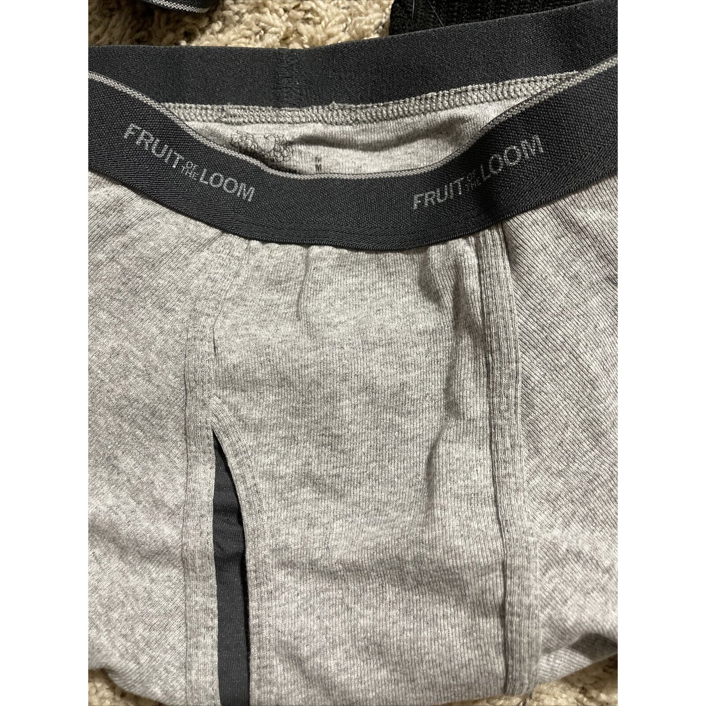 Fruit of the Loom Men's Boxer Briefs - Light Gray- Size Medium