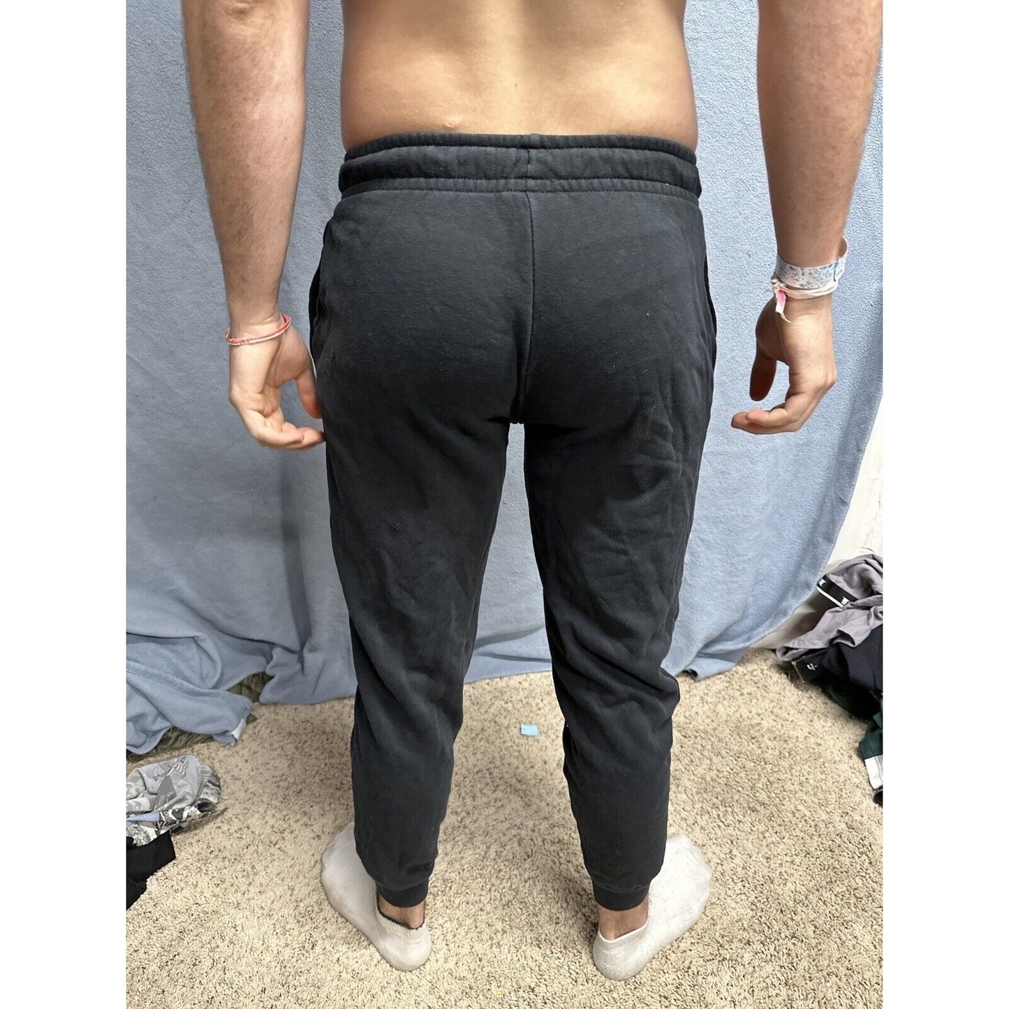 Men’s Small Nike Black Cotton Poly Sweat Pants With Pockets