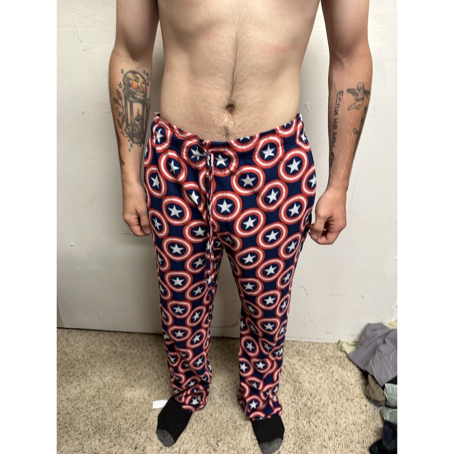 Men’s Marvel Captain America xL Flannel Lounge Wear Pajama Pants
