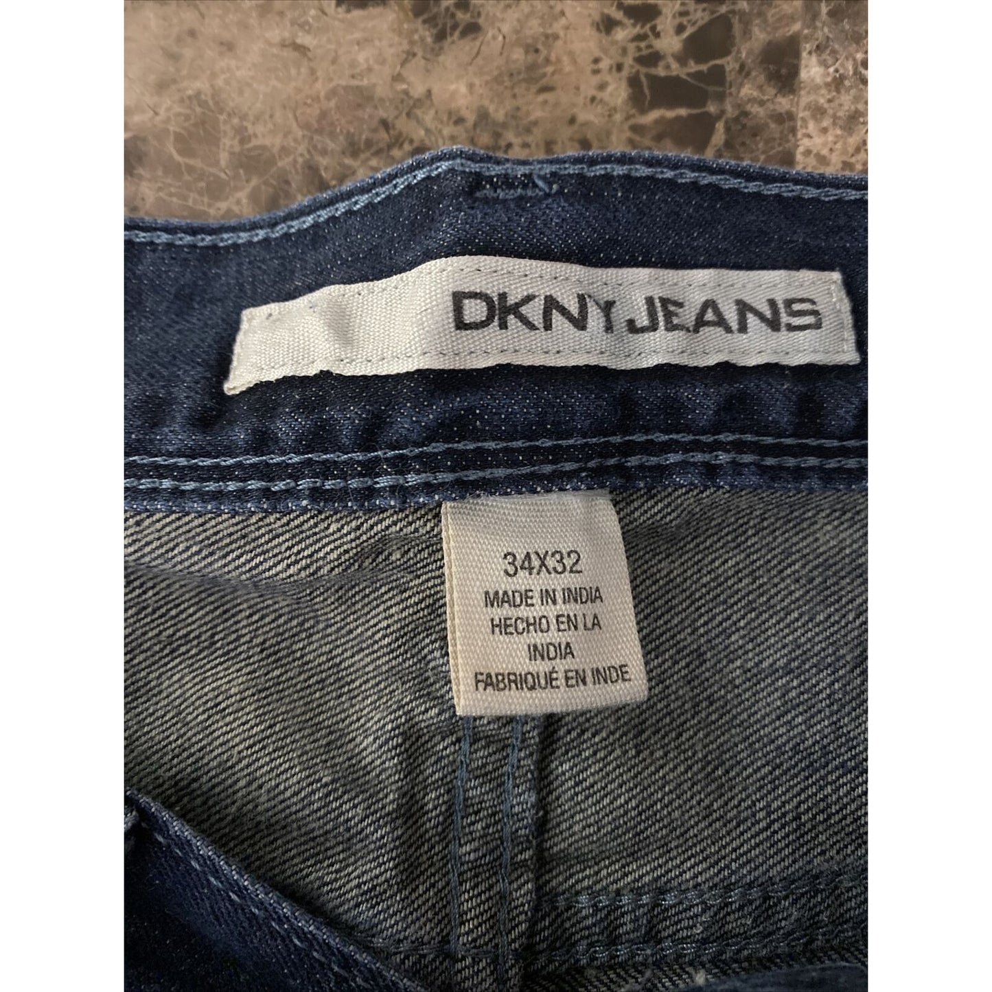 DKNY Men's size 34x30 Dark-wash Blue Relaxed Fit Cotton Denim Jeans