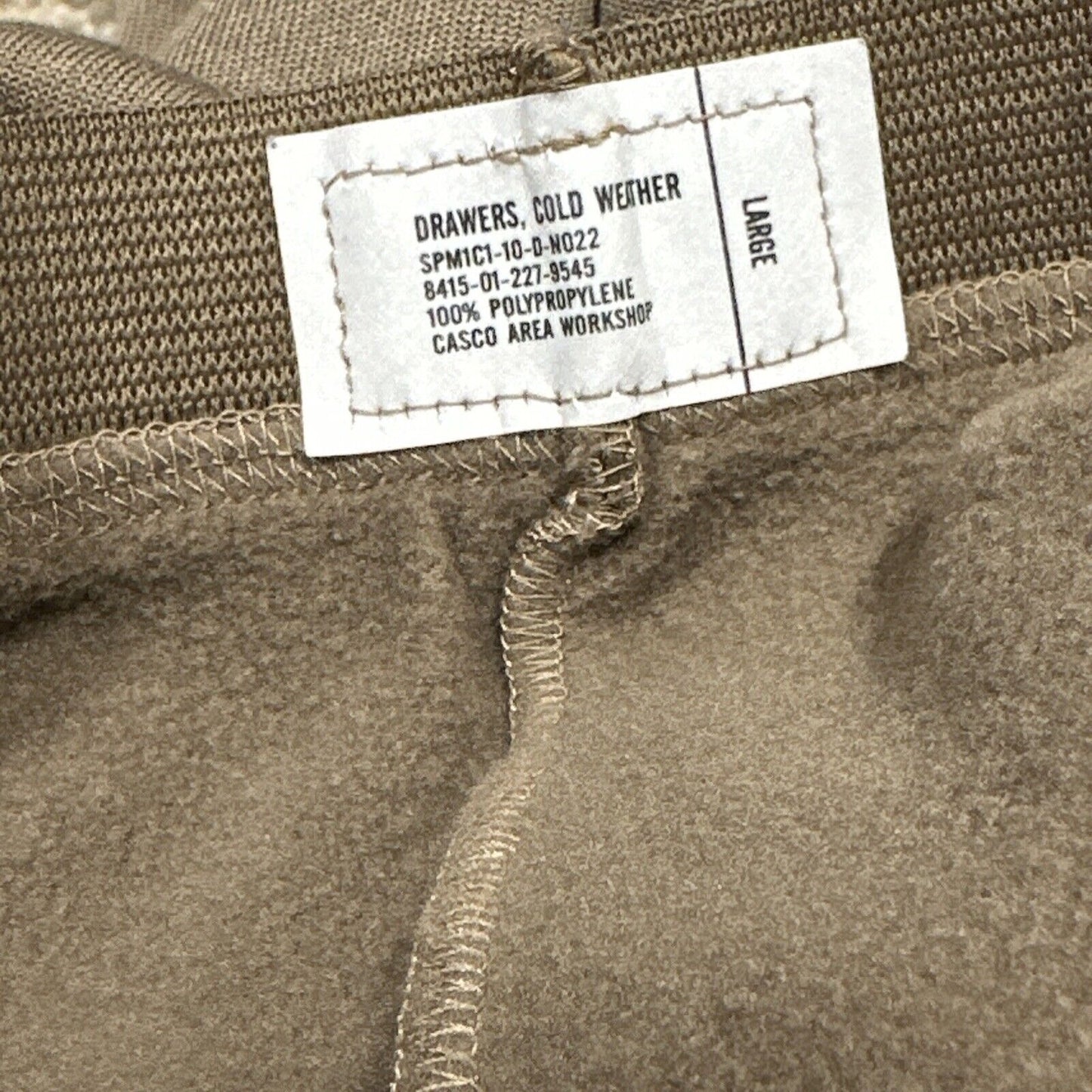 Men’s Cold Weather Brown Drawers Large Thermal Army Air Force Pants