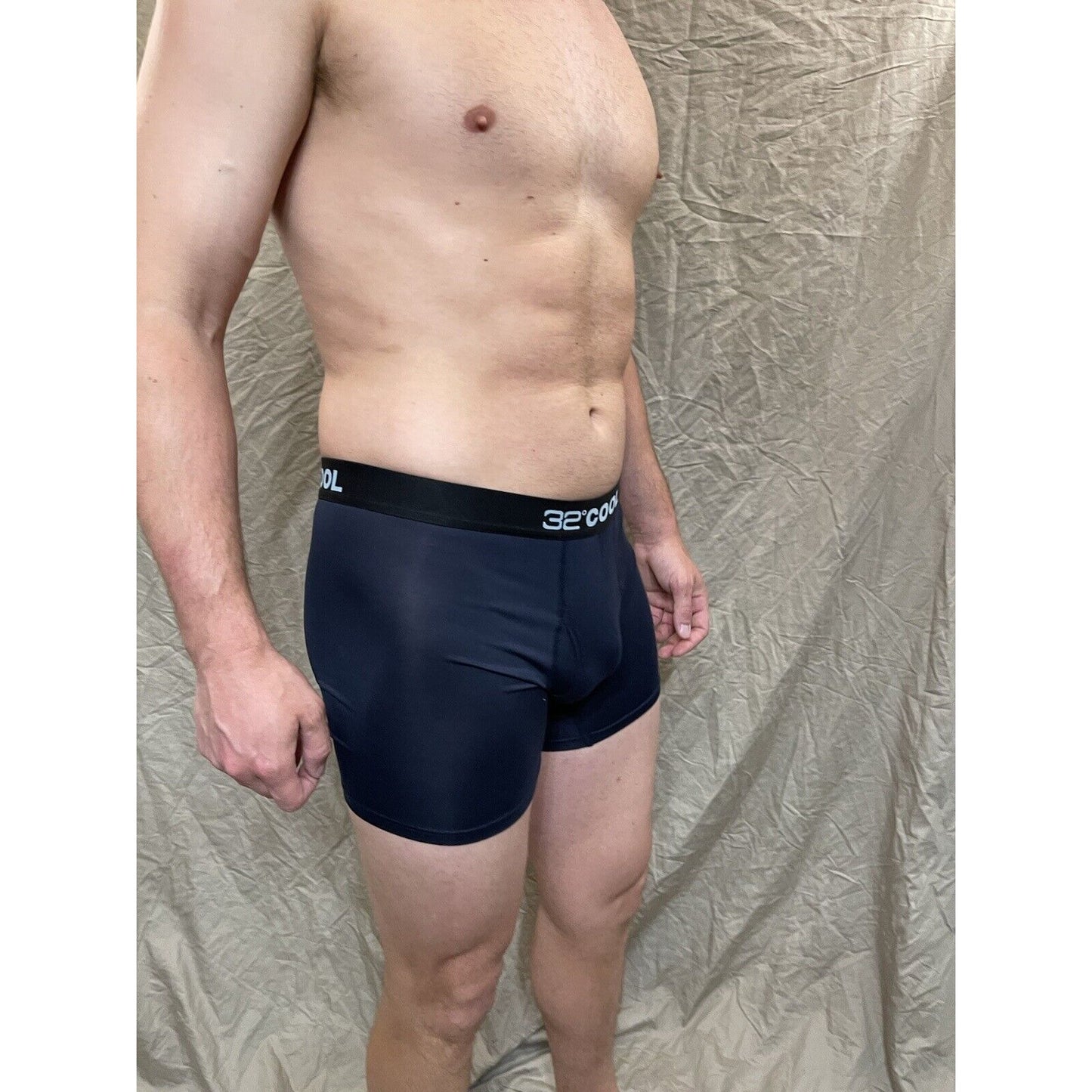 men's 32 degree cool navy compression boxer brief Medium