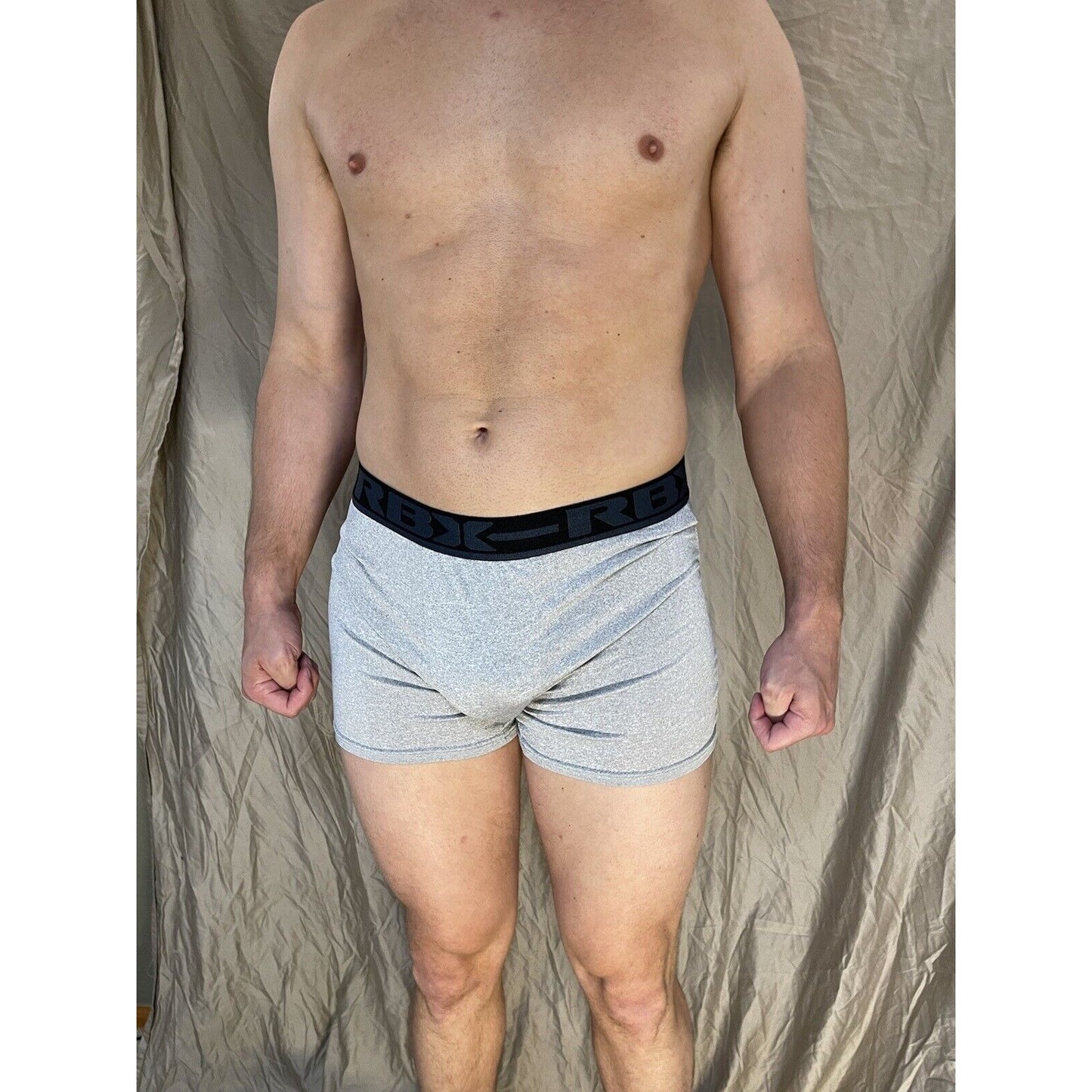 men's RBX light gray large compression boxer briefs