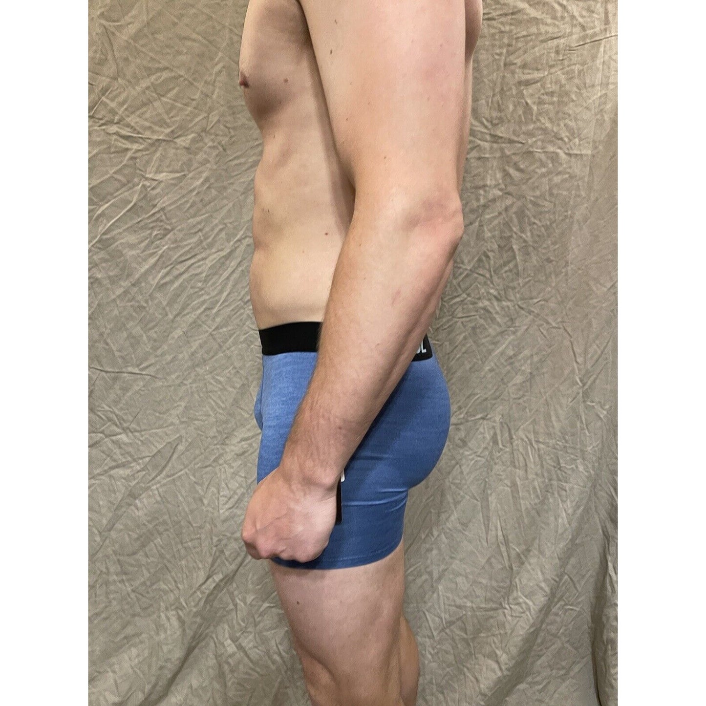 men's Denim Blue Matrix 32 degrees cool compression boxer brief Medium
