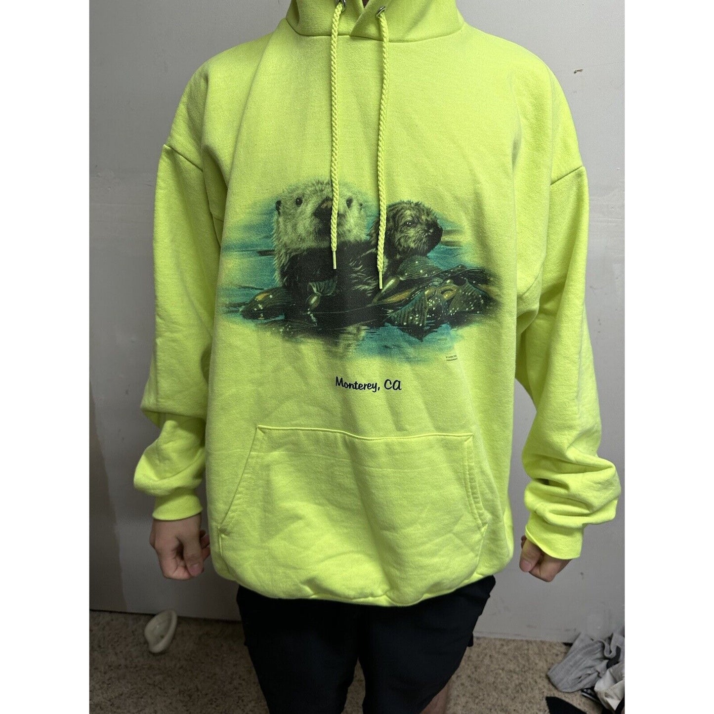 Men’s Neon Yellow Monterey California XXL Hoodie Pullover