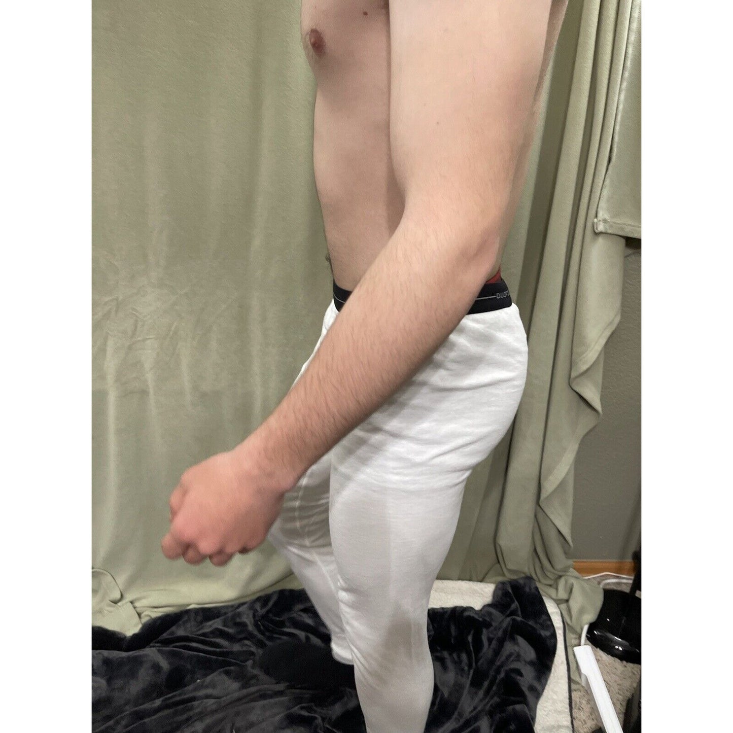 Duofold Men's Base Weight First Layer Bottom, White, Large Thermals Pants