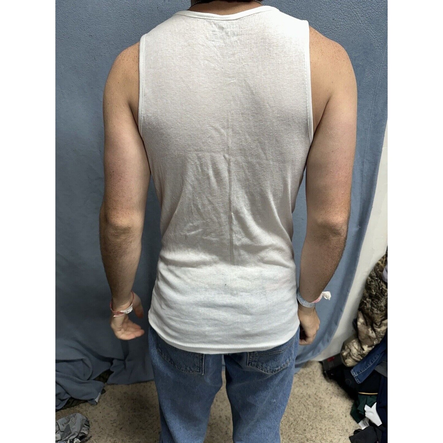 Men’s Perry Ellis Portfolio Large Tank Top Muscle Shirt White