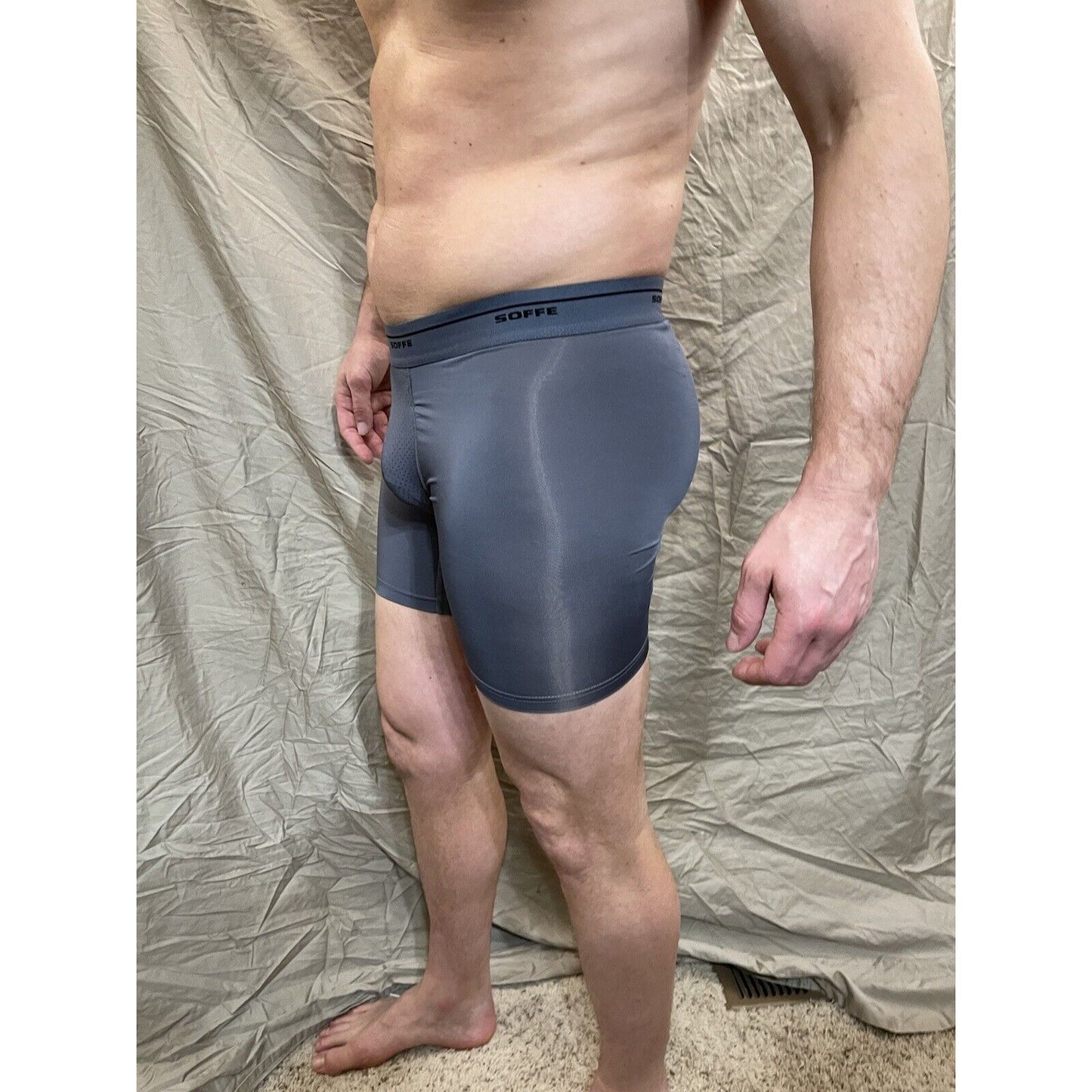 Men's Soffe base layer gunmetal compression shorts XL New And Never Worn