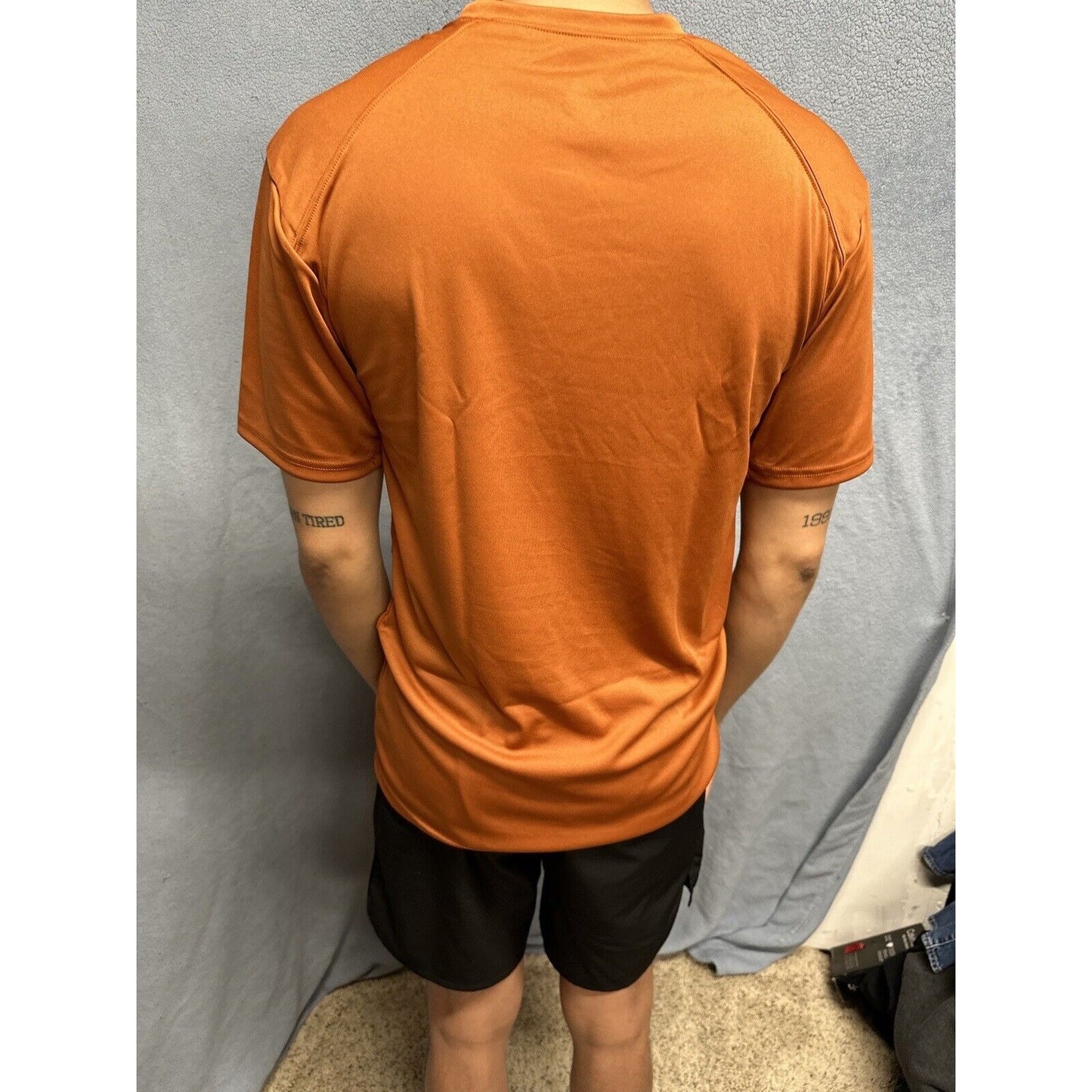 Men’s Small Badger Sport Burnt Orange Short Sleeve Tshirt Polyester