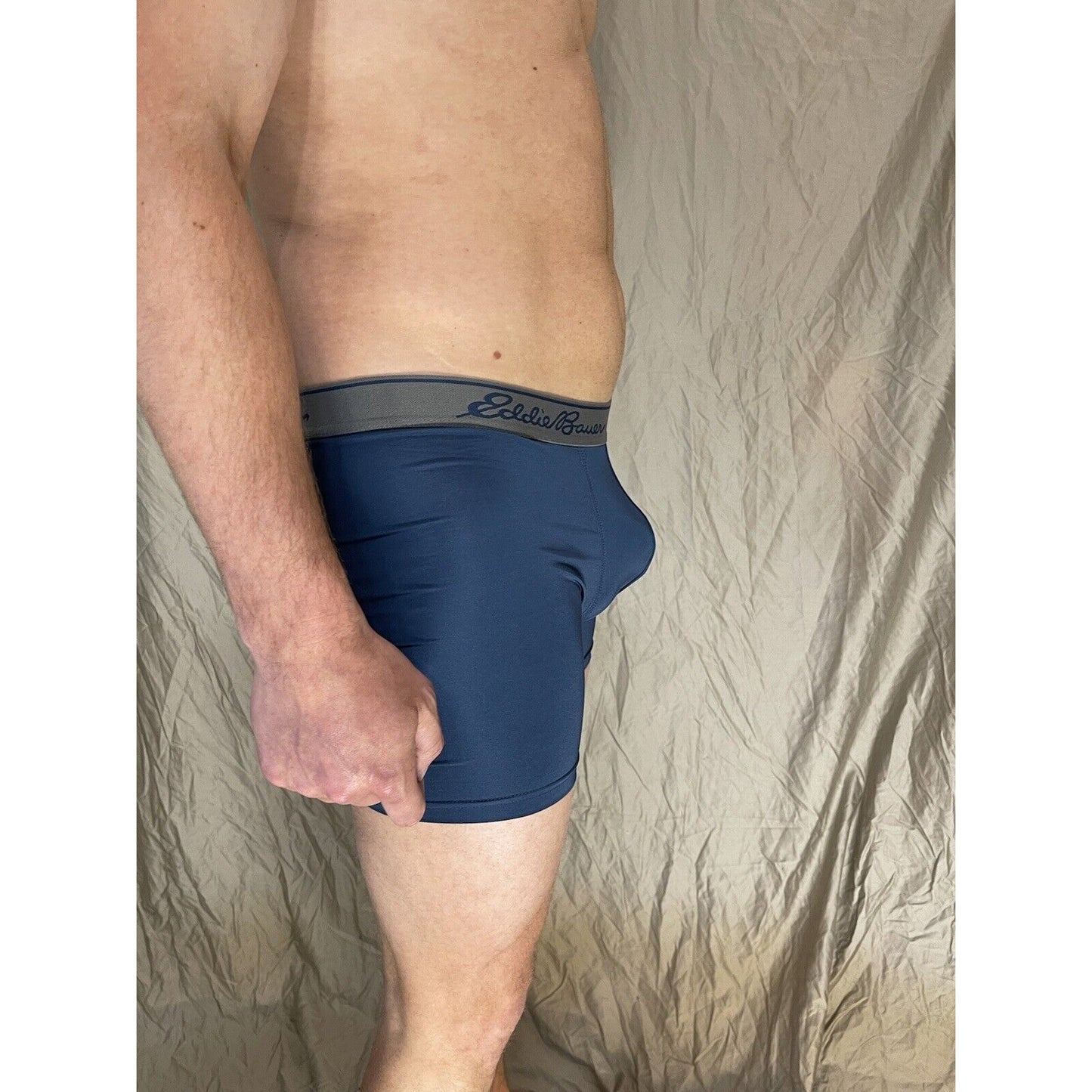 men's eddie bauer medium compression shorts 8% spandex Dark Blue