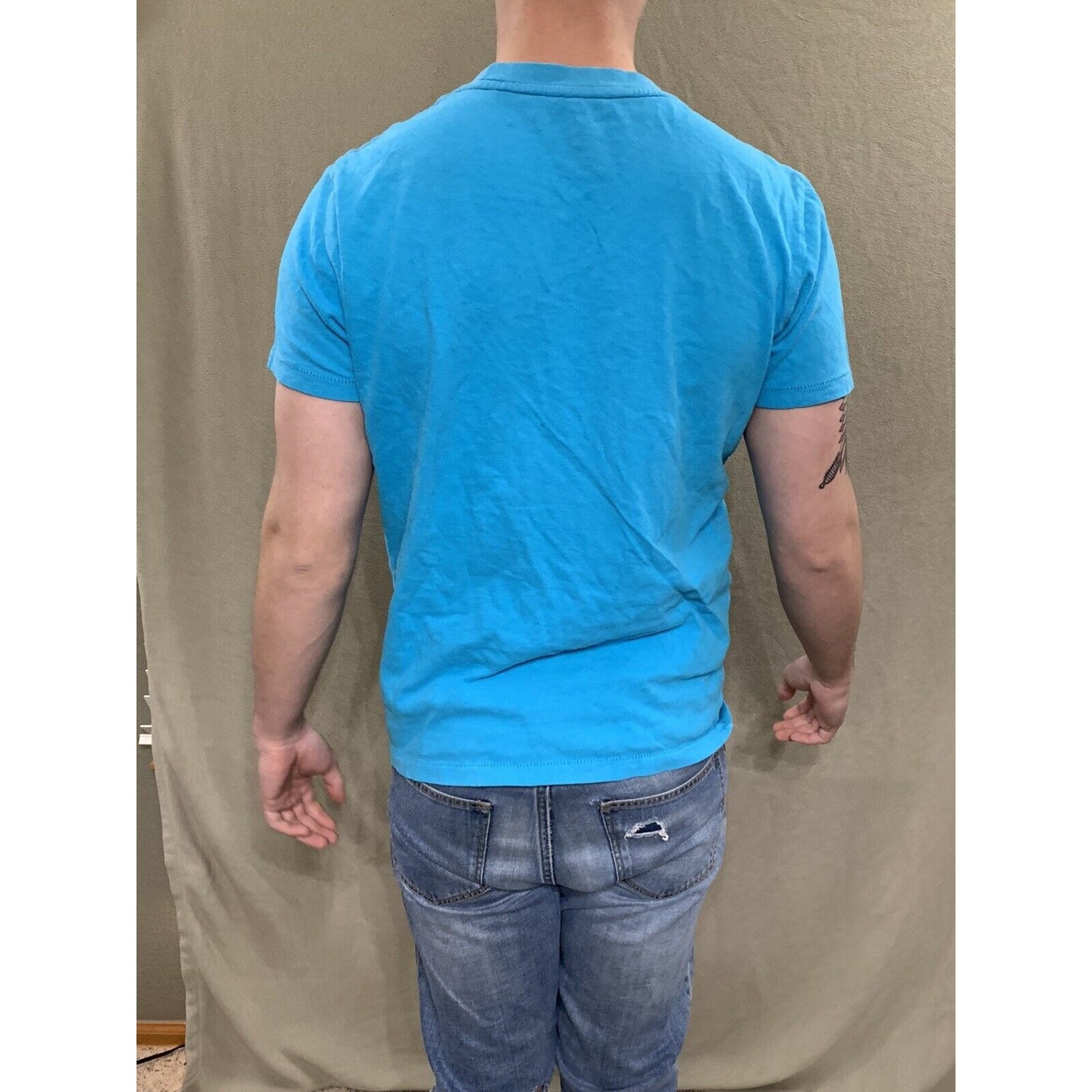 Aeropostale Aero New York T-Shirt Size Medium Teal Blue