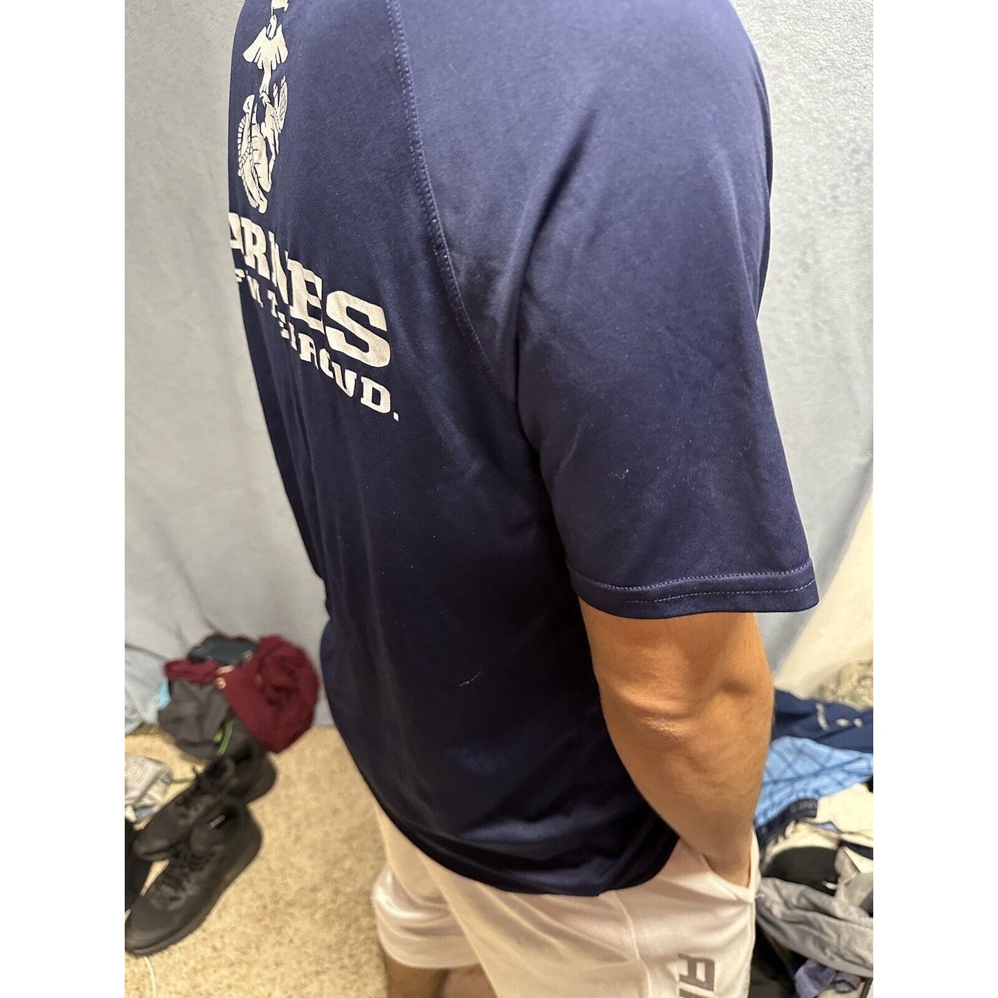 Men’s Athletic Dark Blue Large Marines Compression Tshirt