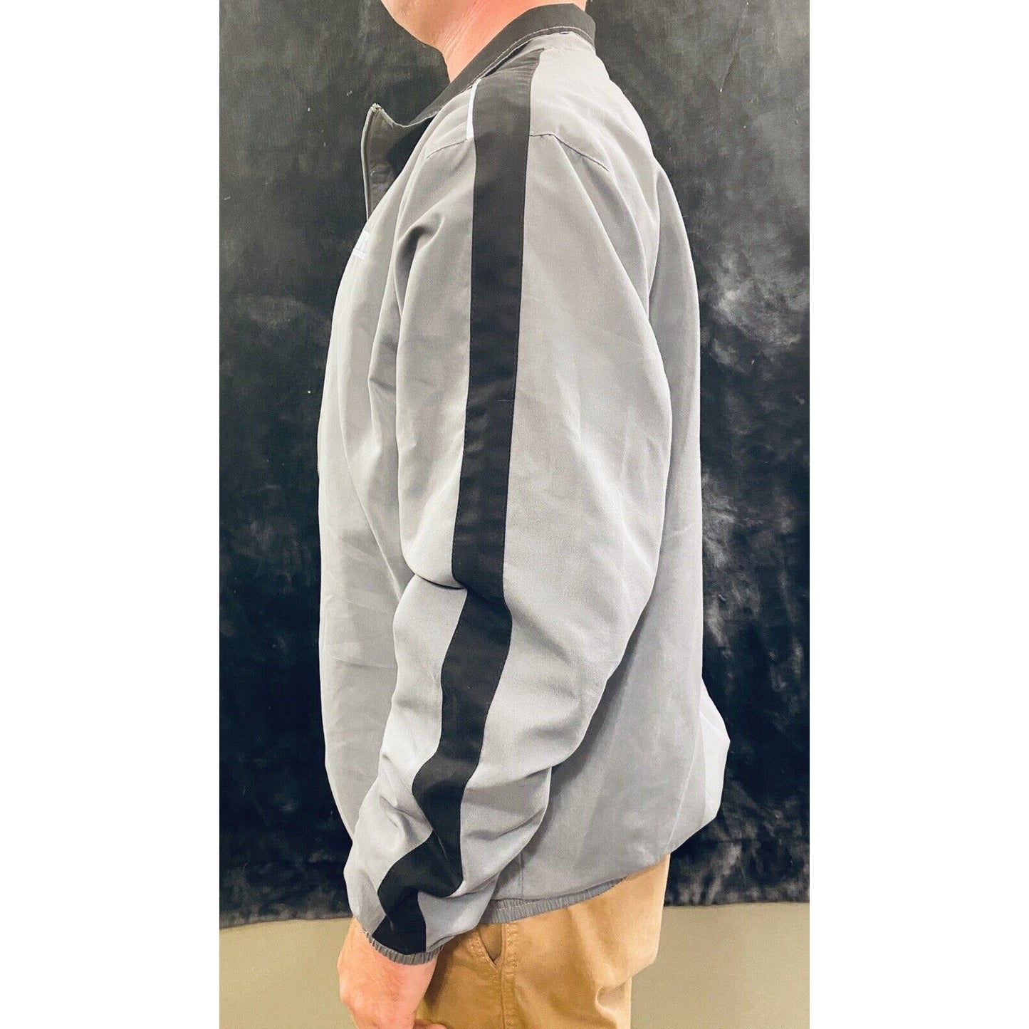 Russell Athletic Gray Windbreaker Full-Zip Jacket Men Size XL Polyester
