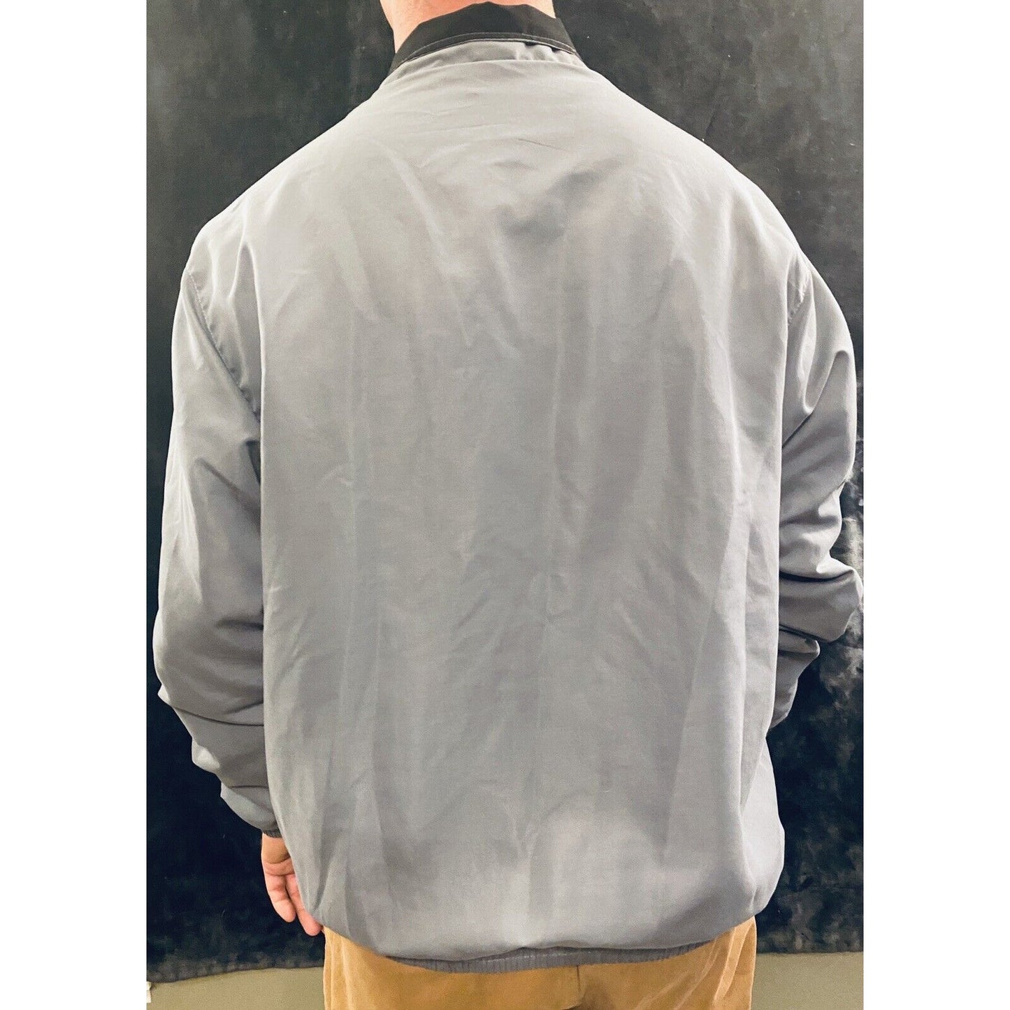 Russell Athletic Gray Windbreaker Full-Zip Jacket Men Size XL Polyester