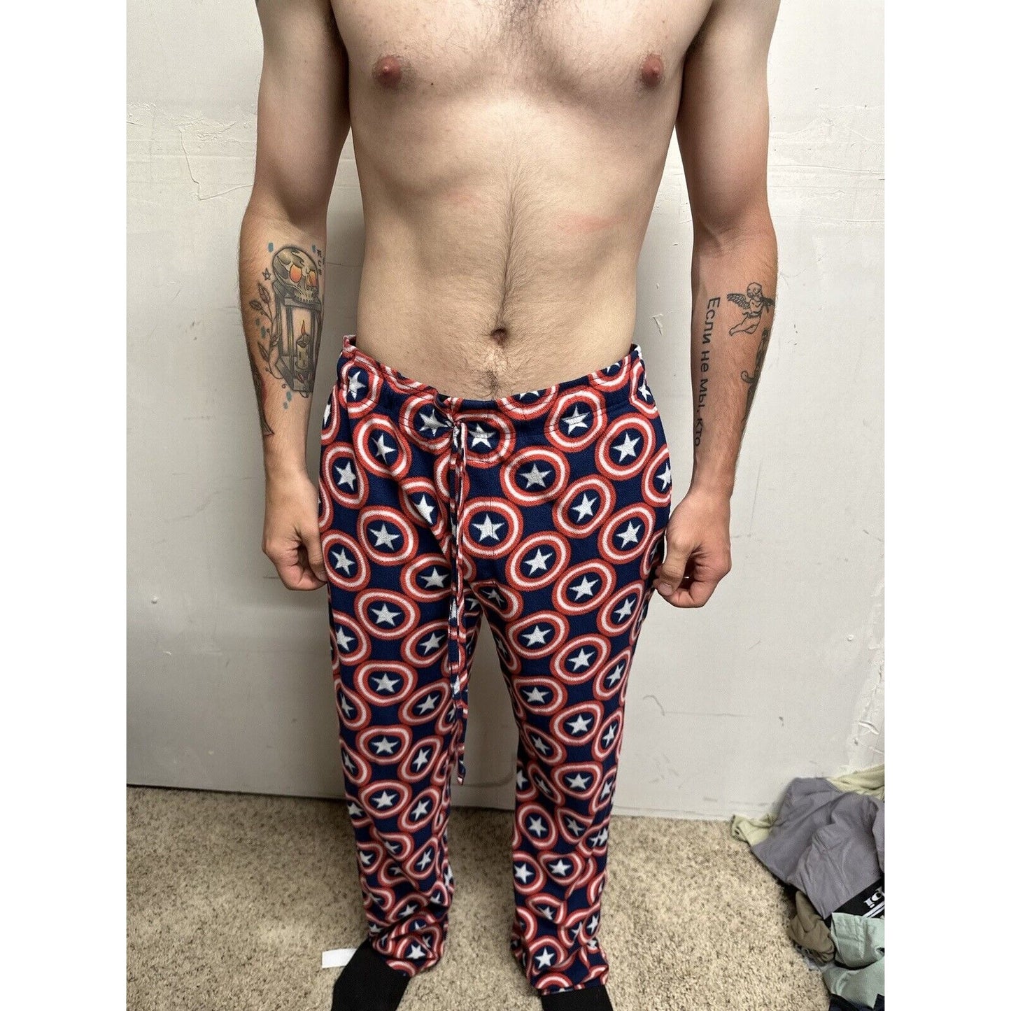 Men’s Marvel Captain America xL Flannel Lounge Wear Pajama Pants